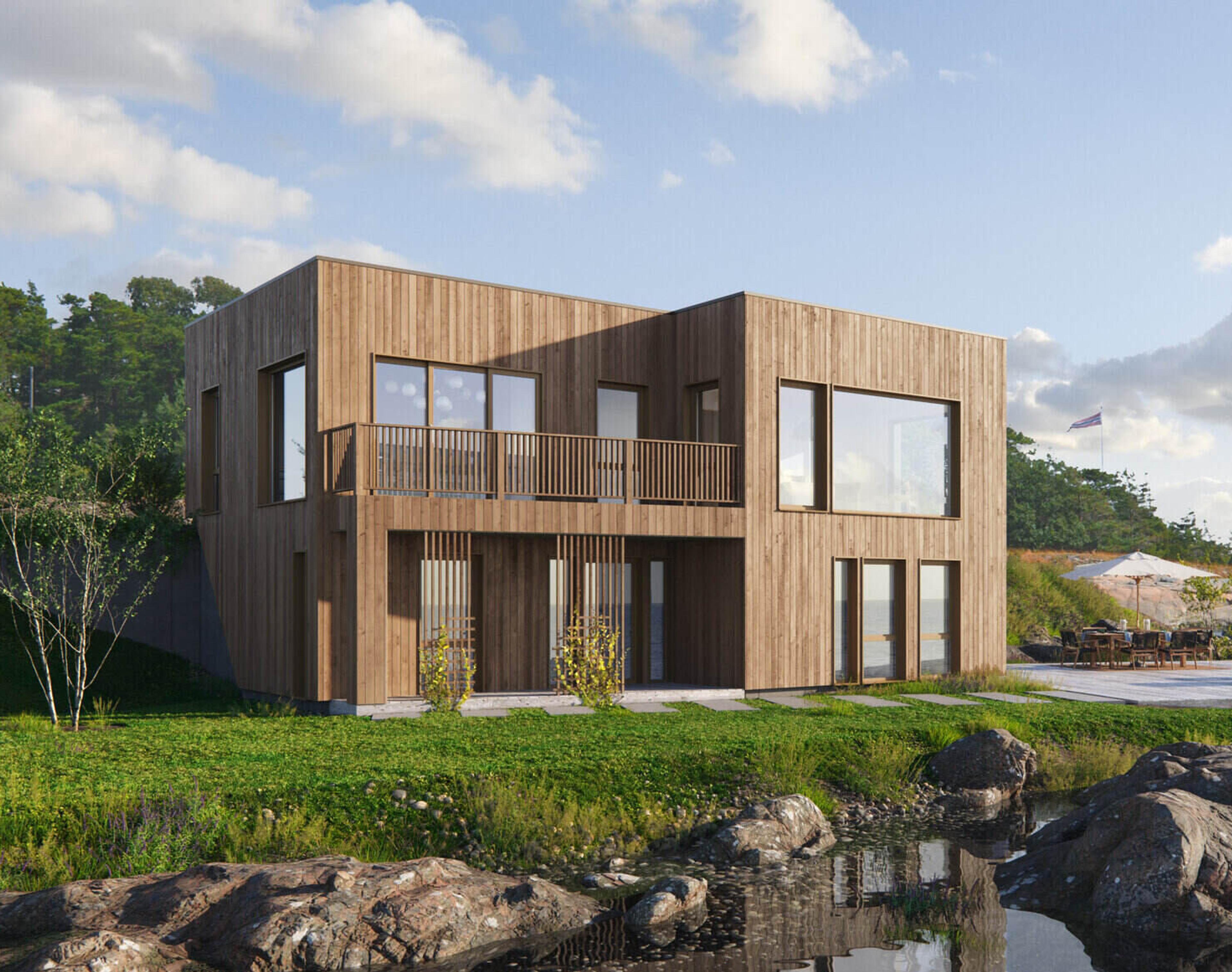 Askøy med flatt tak – Moderne hus tilpasset utleie