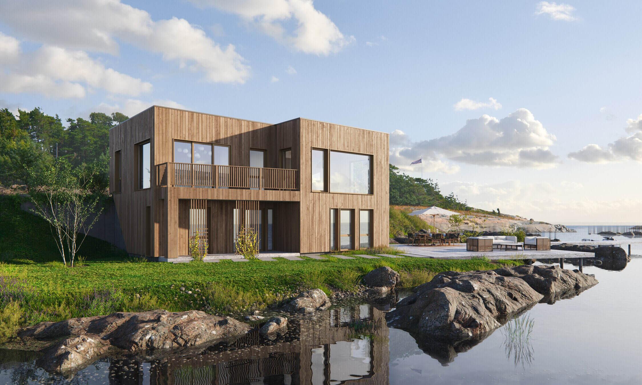 Askøy med flatt tak - Moderne hus tilpasset utleie