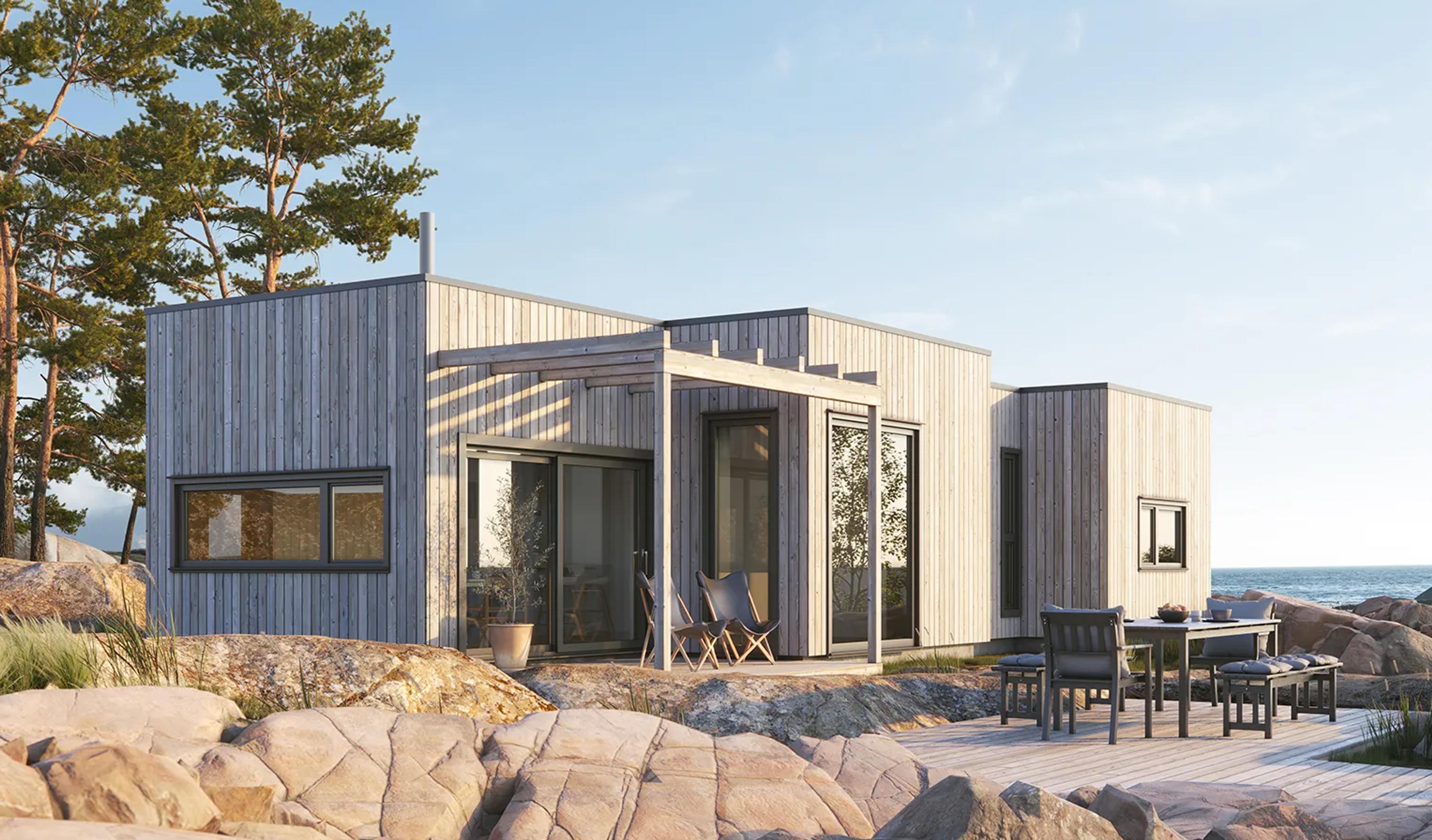 Viste er en lys og moderne funkishytte fra Blink Hus