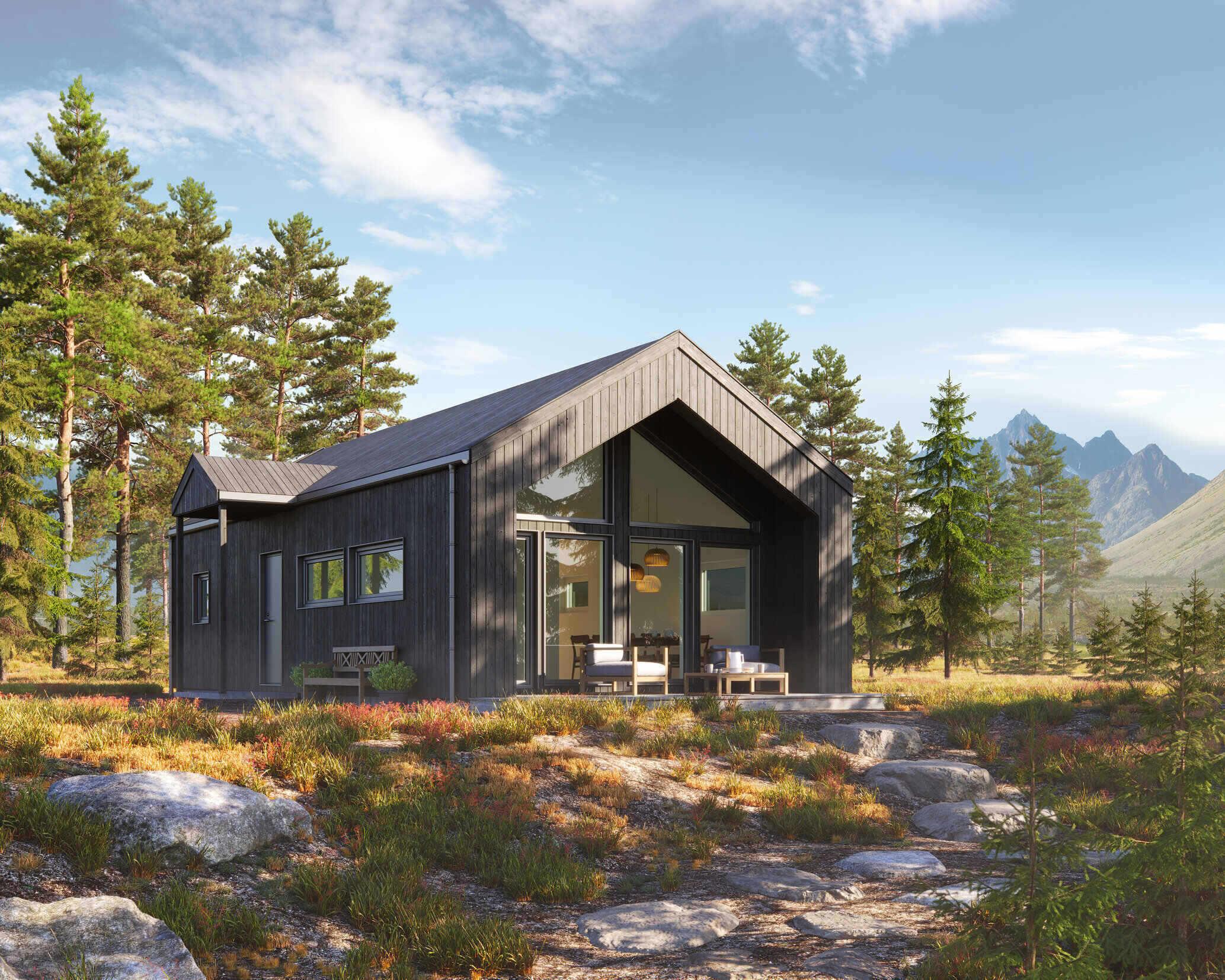Hytta Blåtind fra Blink Hus er en kompakt hytte på ett plan