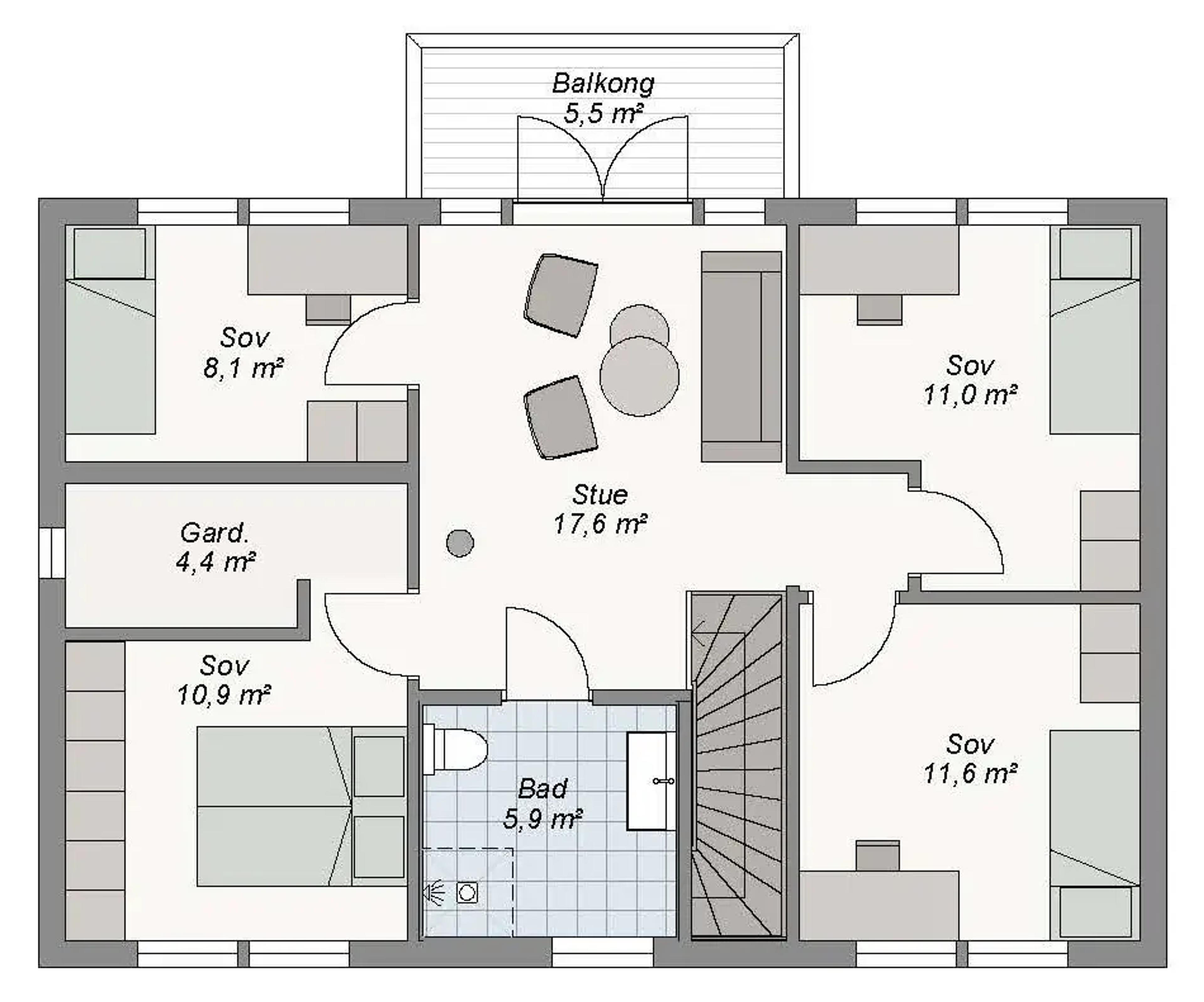 Nøtterøy plantegning 2. etg