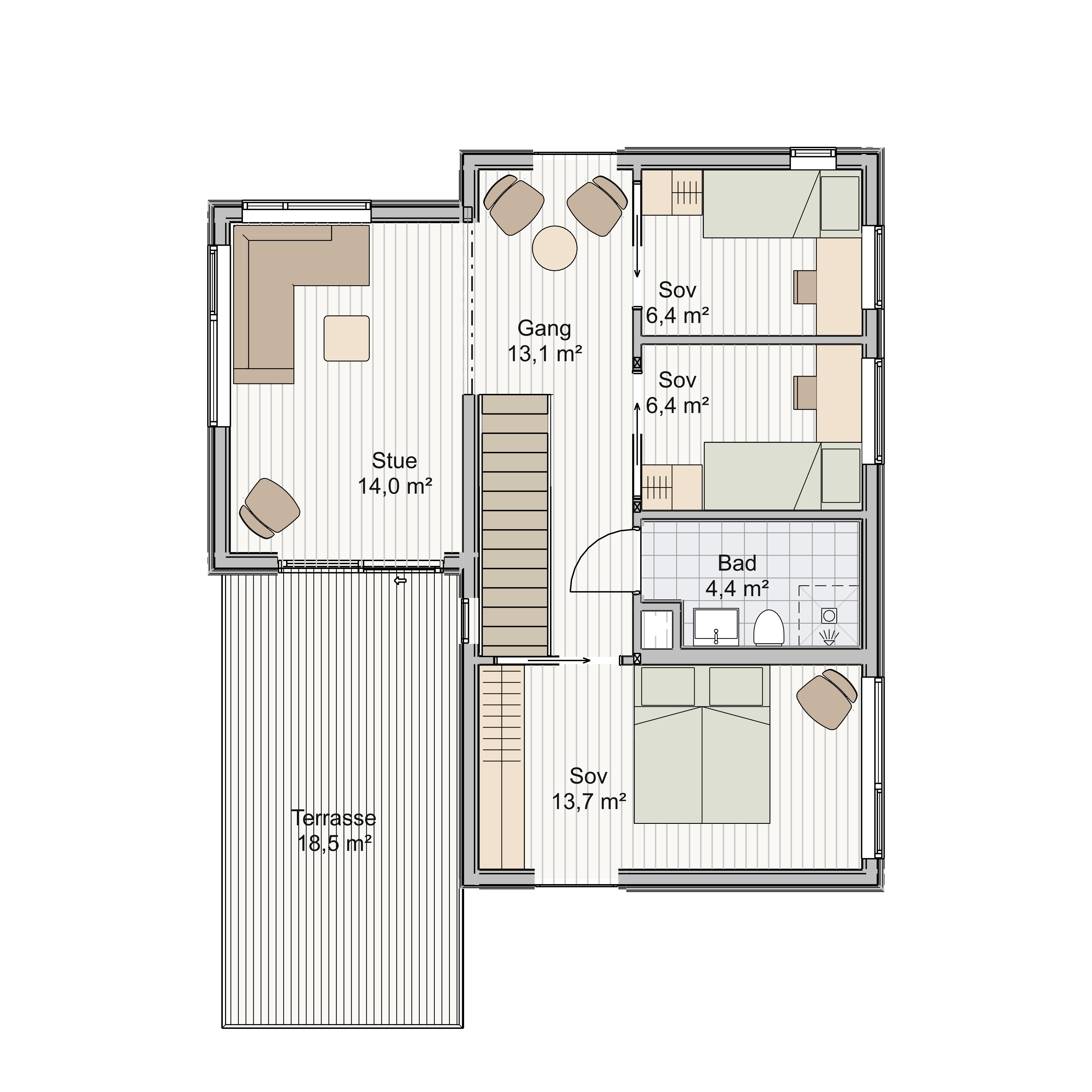 Jessheim med carport og tilbygg 2. etg