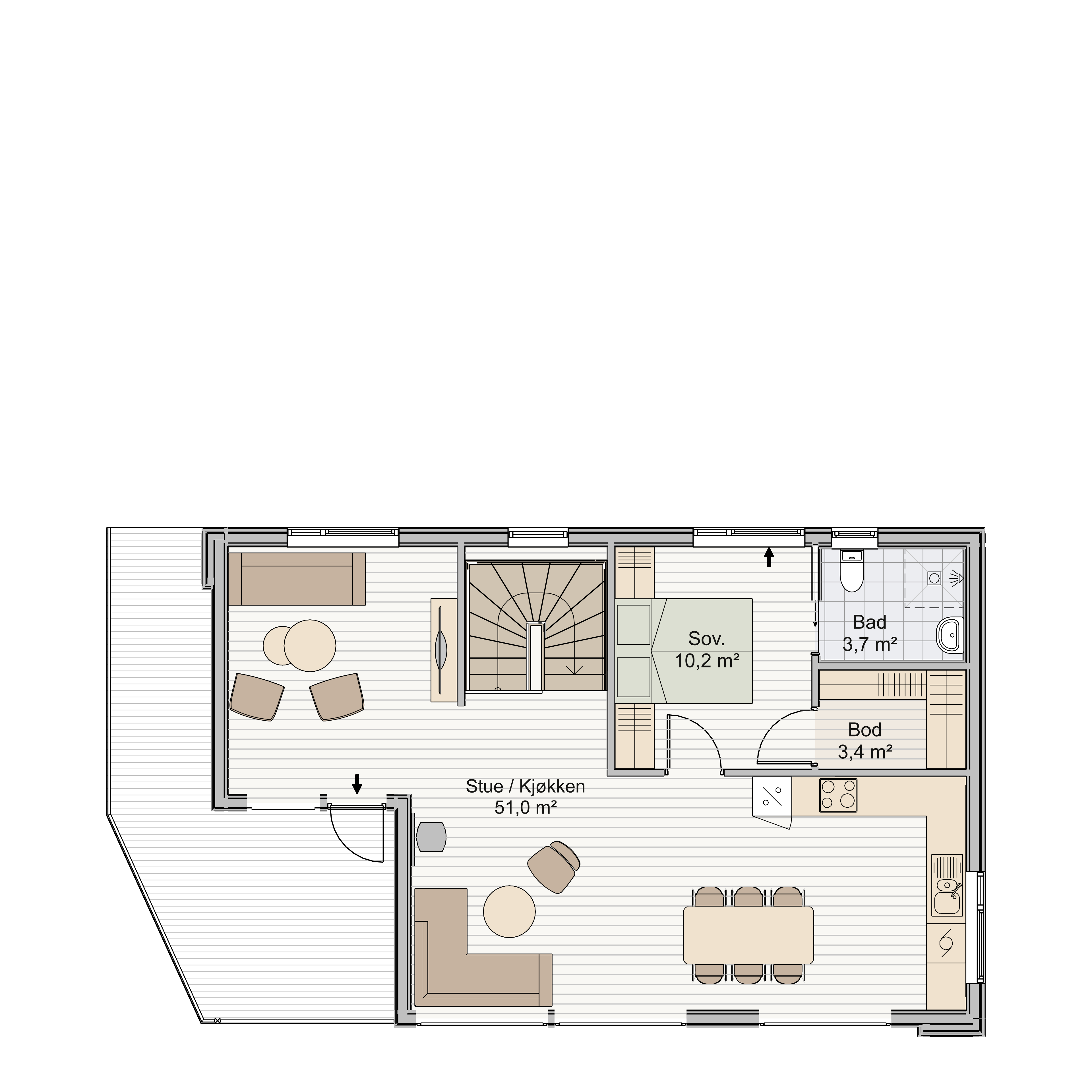 Plantegning av moderne hus
