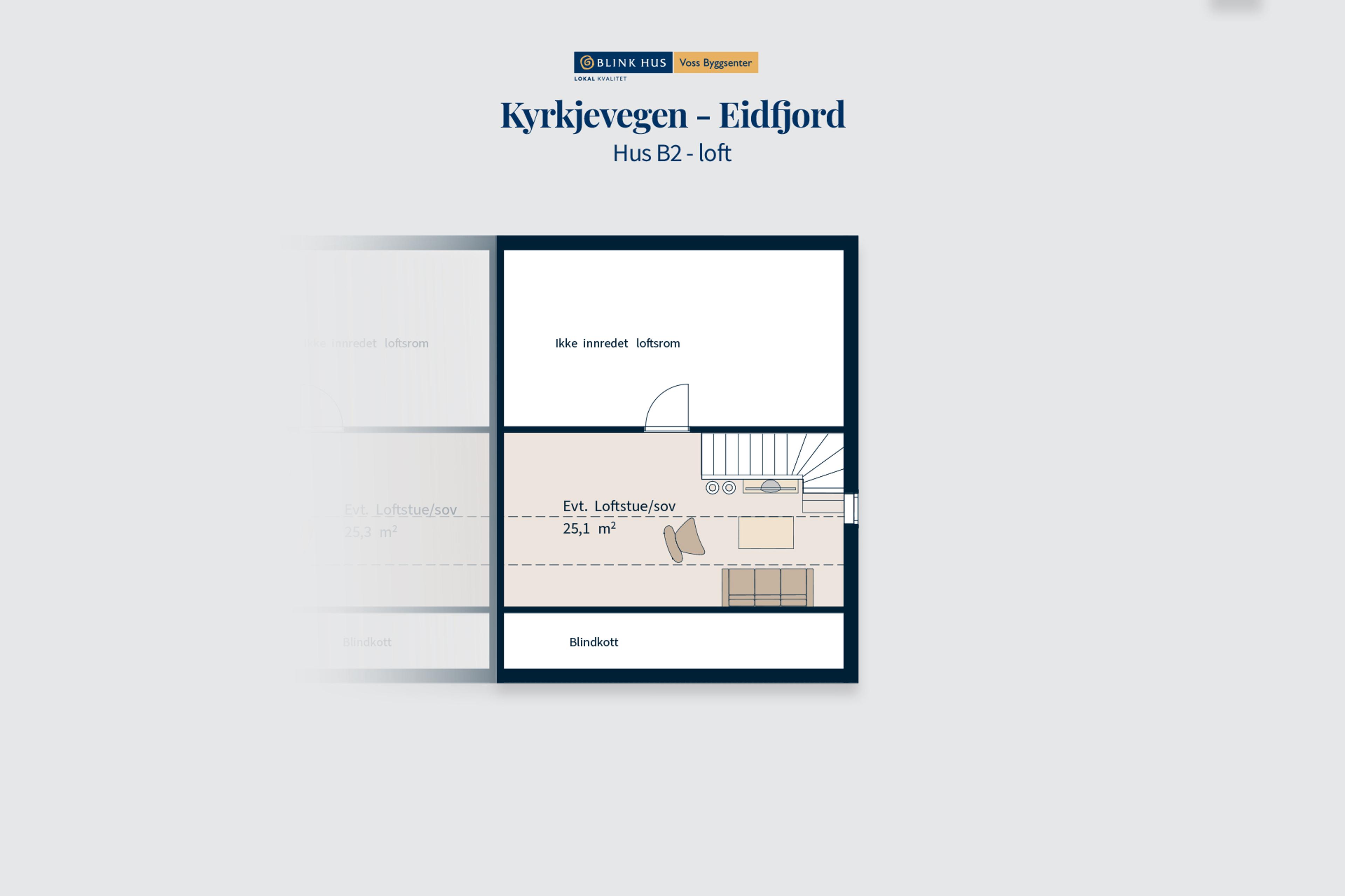 Planløysing Hus B2 - loft