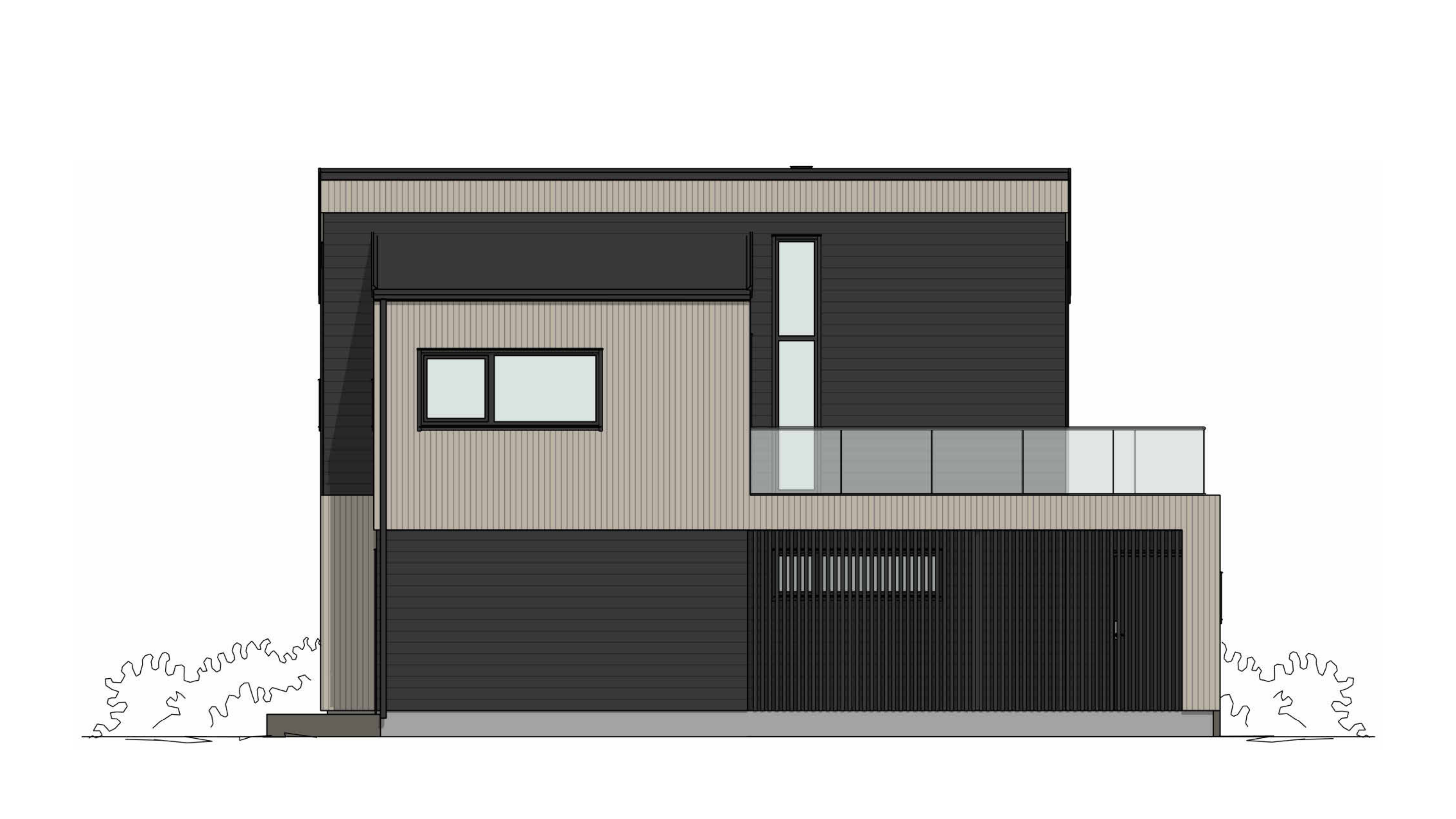 Jessheim med tilbygg og carport – fasadetegning 4