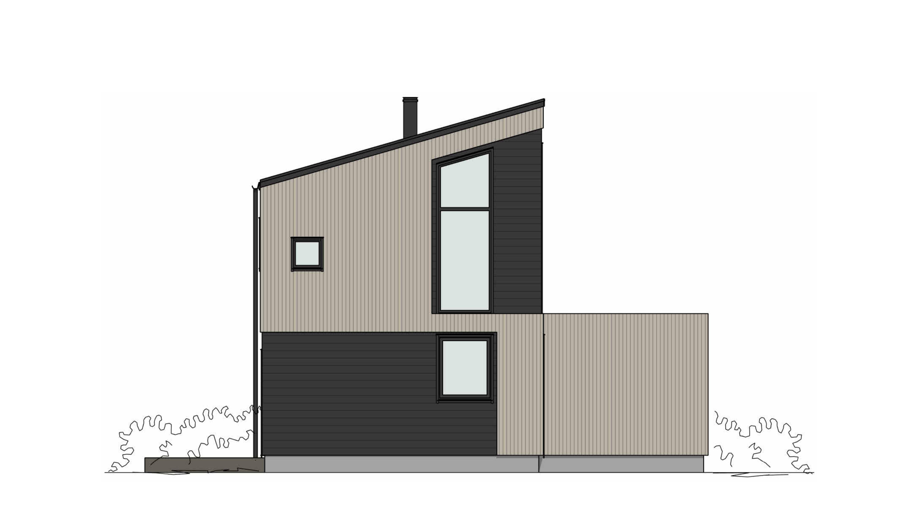 Jessheim med carport – fasadetegning 3