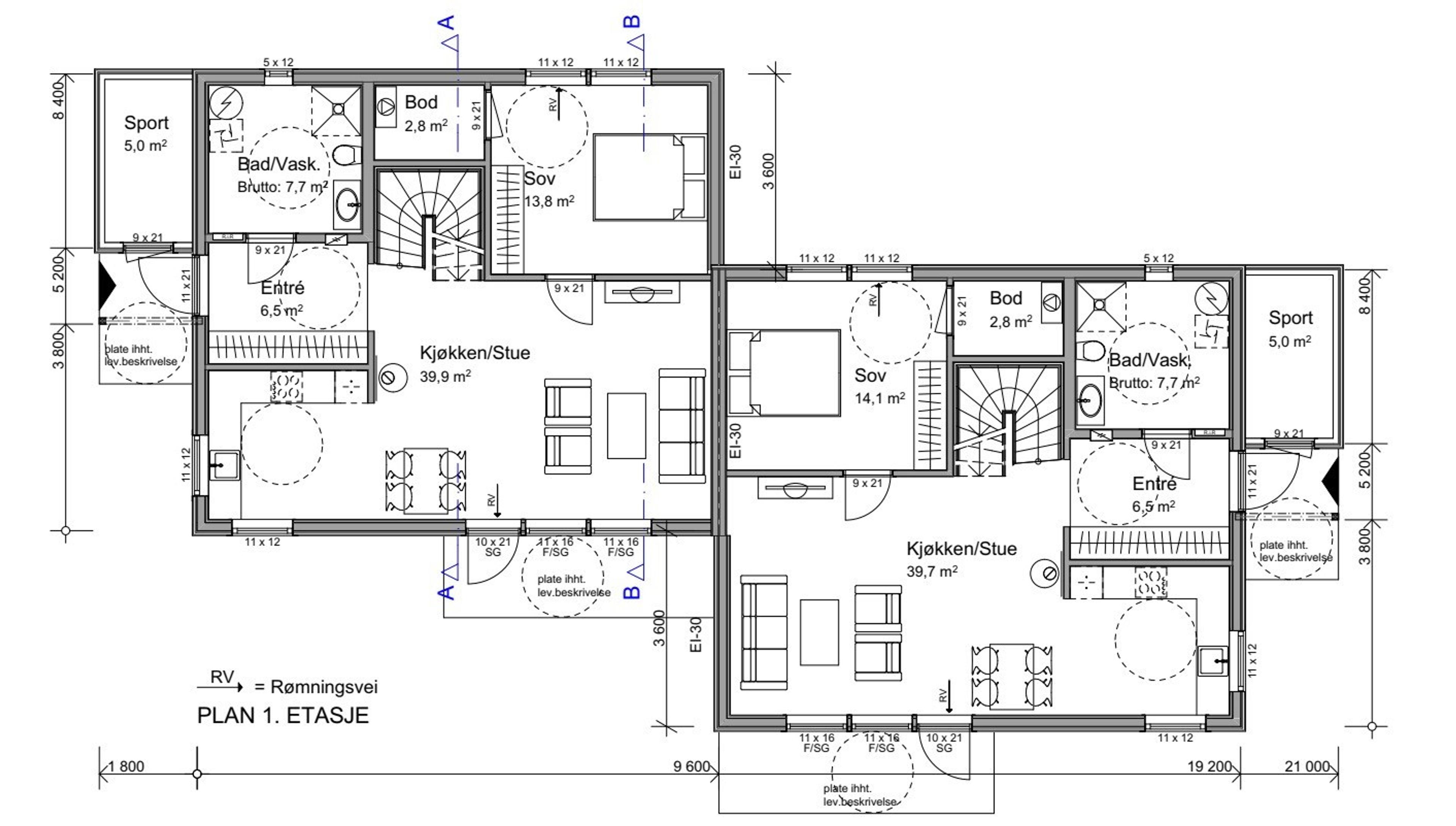 Kringstadmoen planløsning 1 etg.