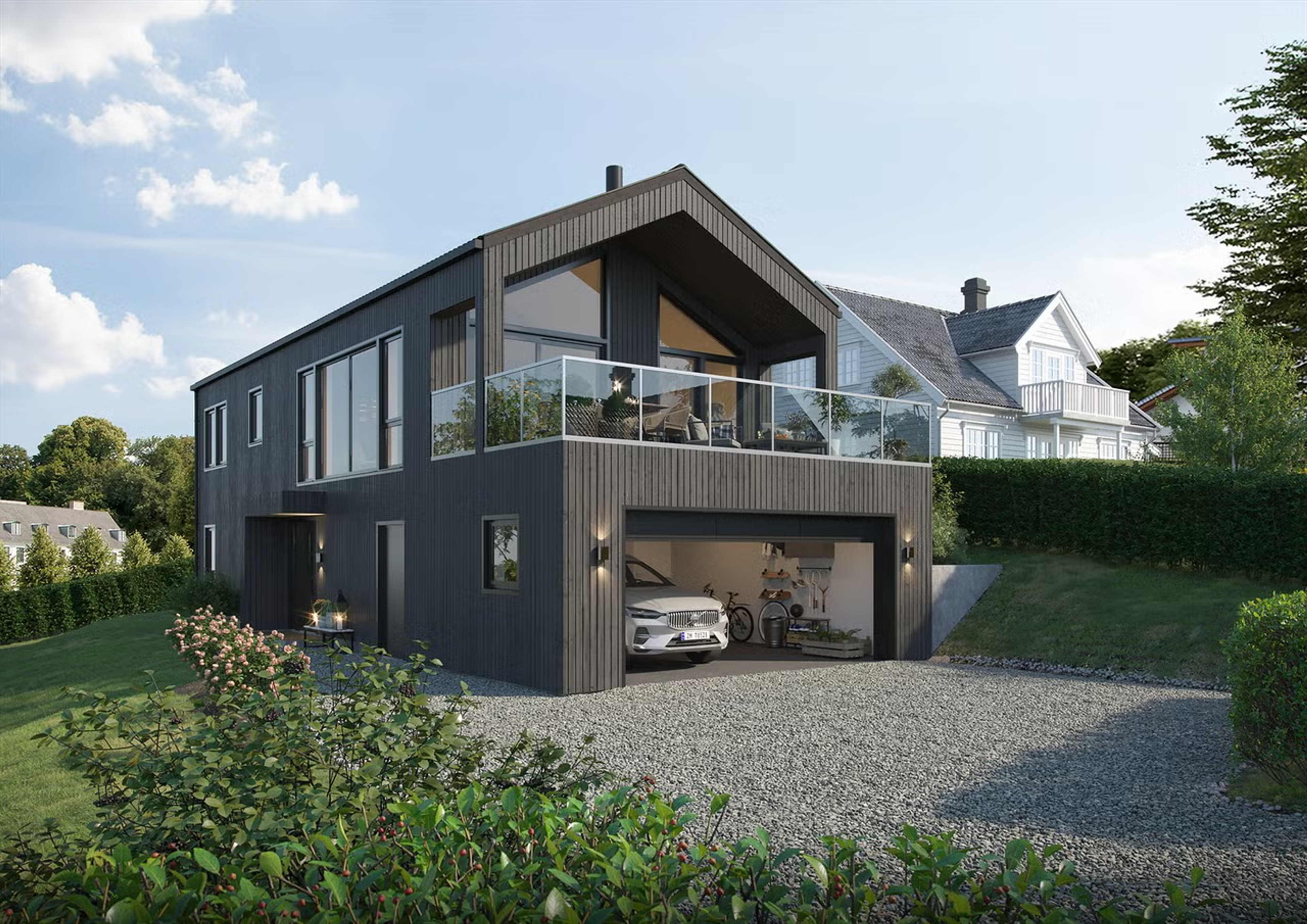 Moderne enebolig med integrert garasje