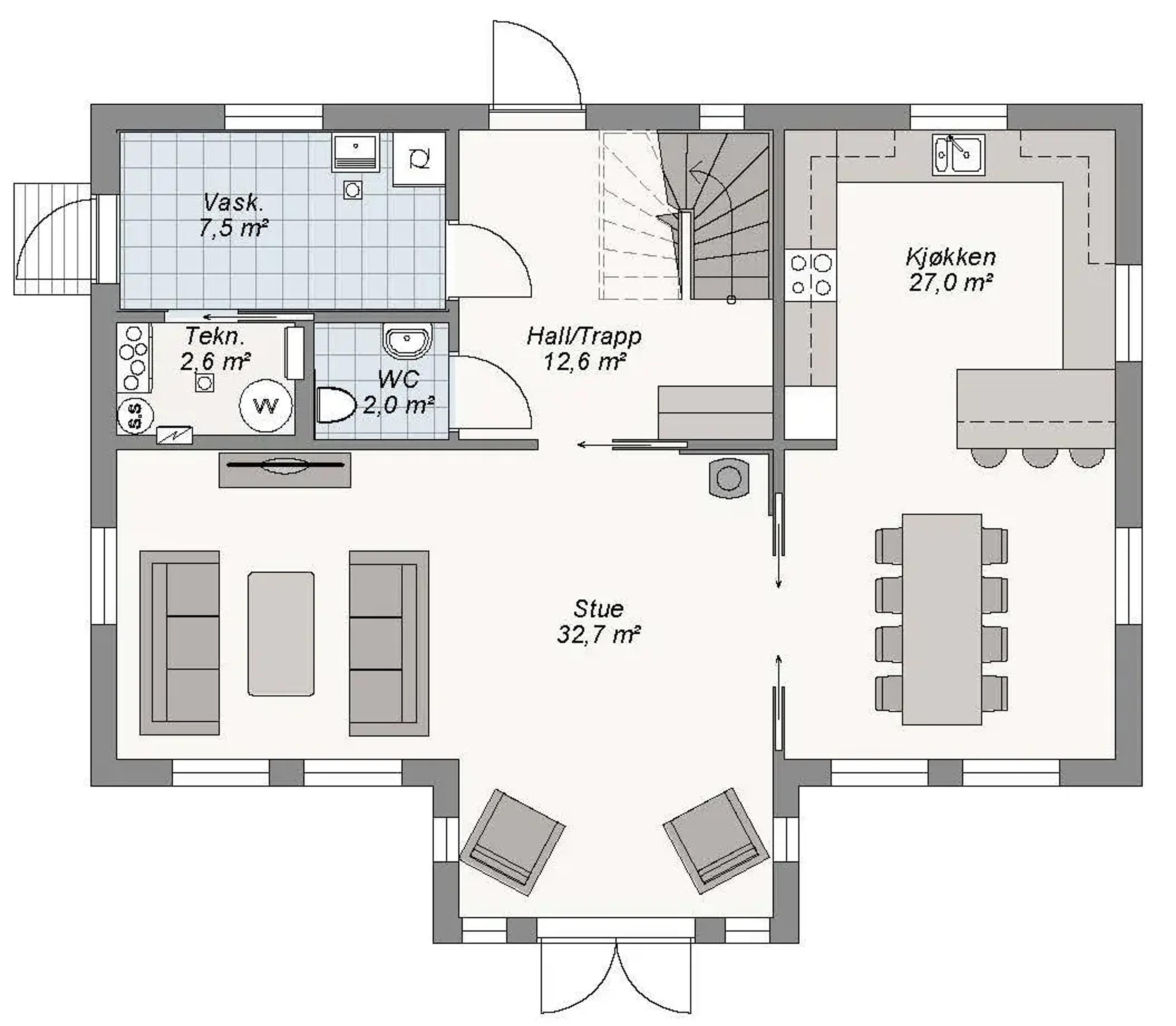 Norddal plantegning 1. etg