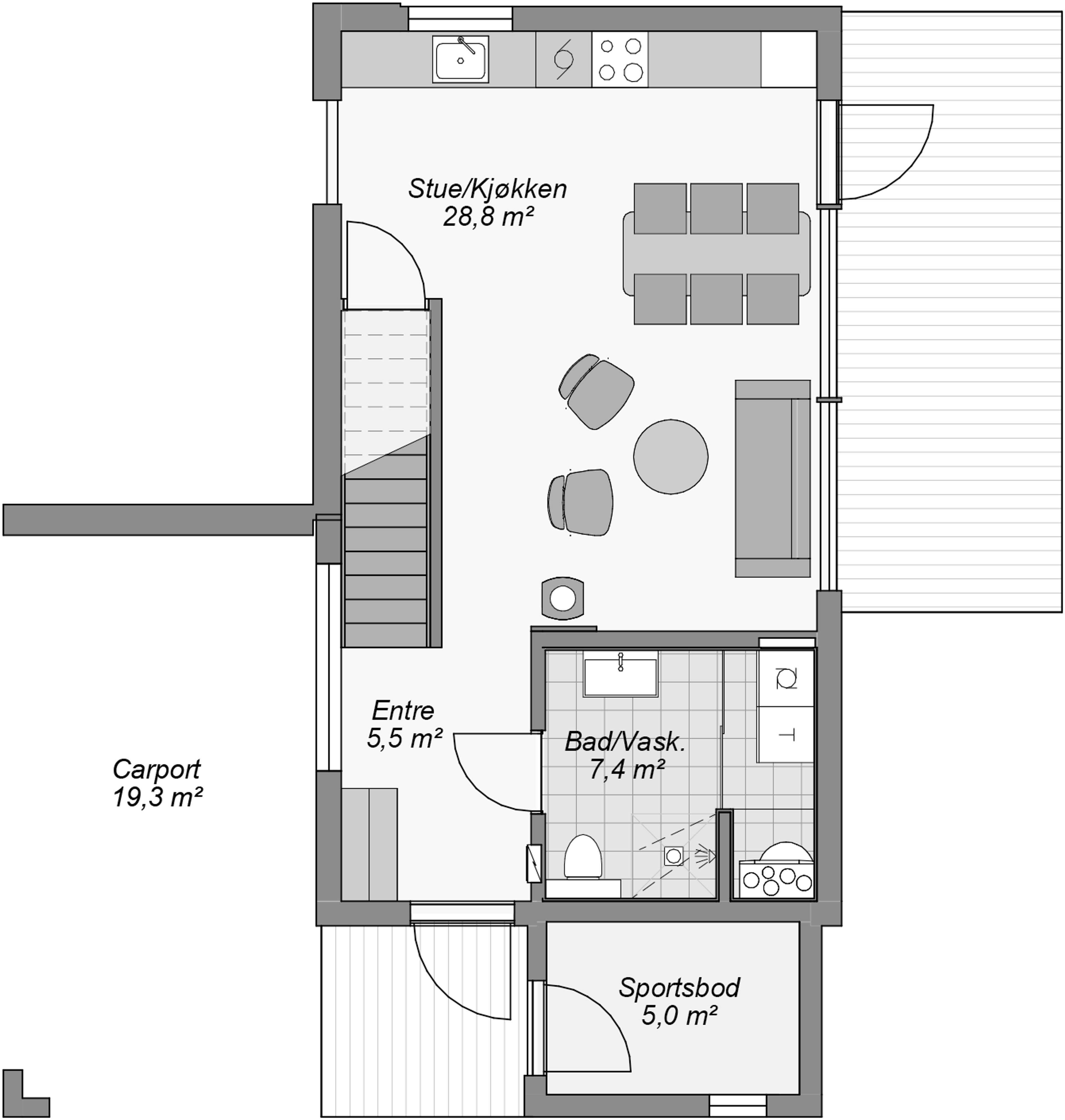 Jessheim med carport 1.etg