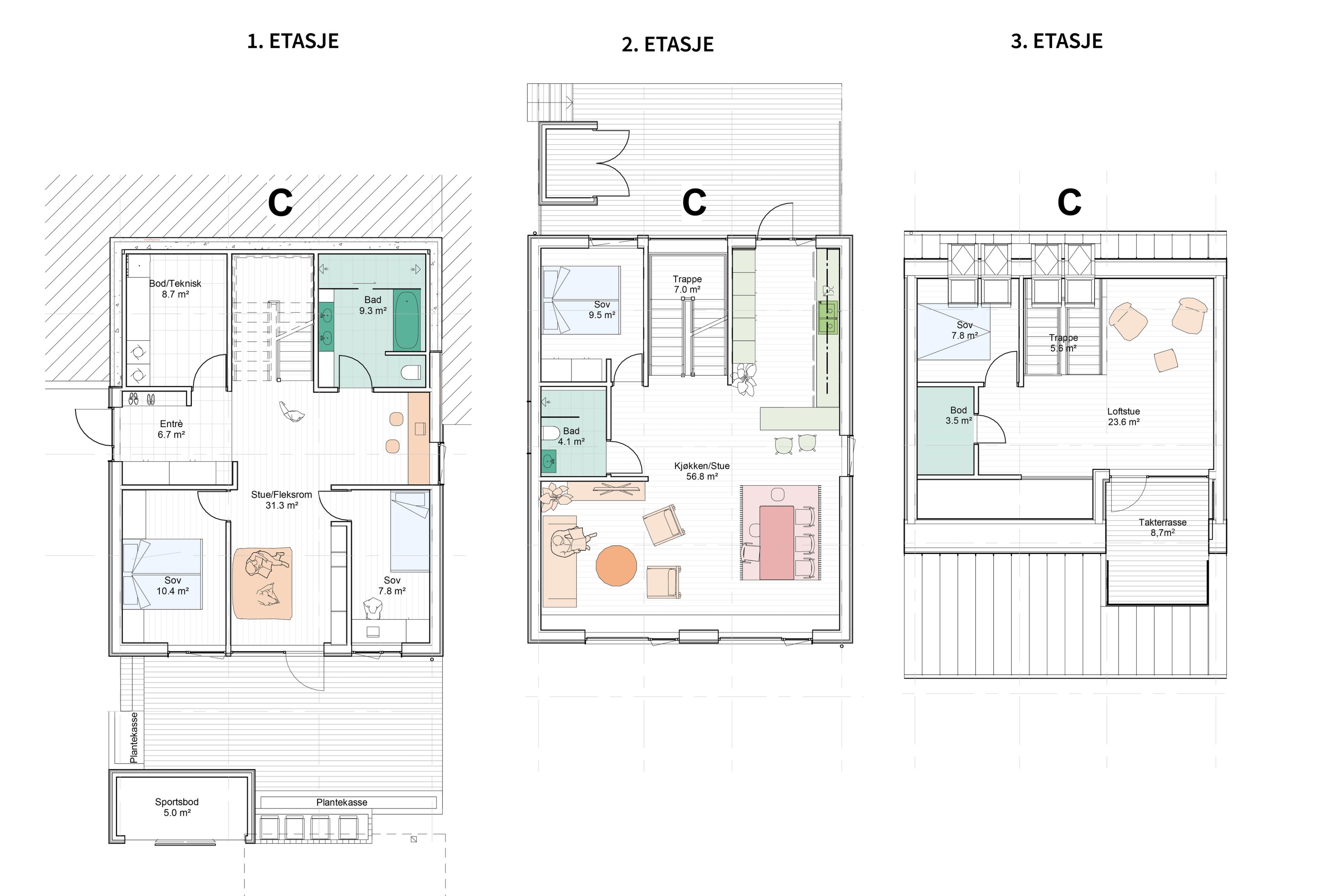 Plantegning Blomvegen 14C