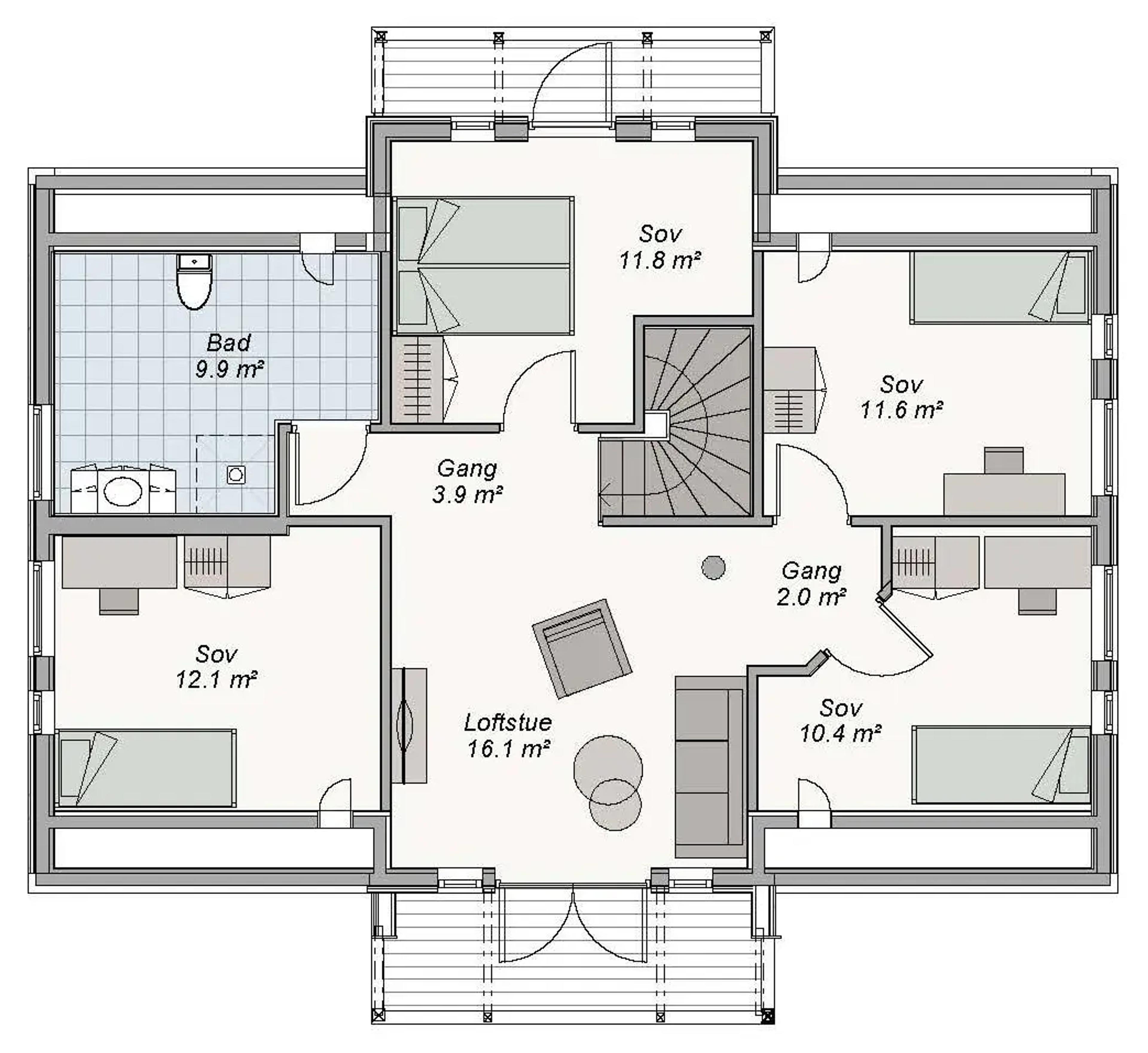 Aurdal plantegning 2.etg