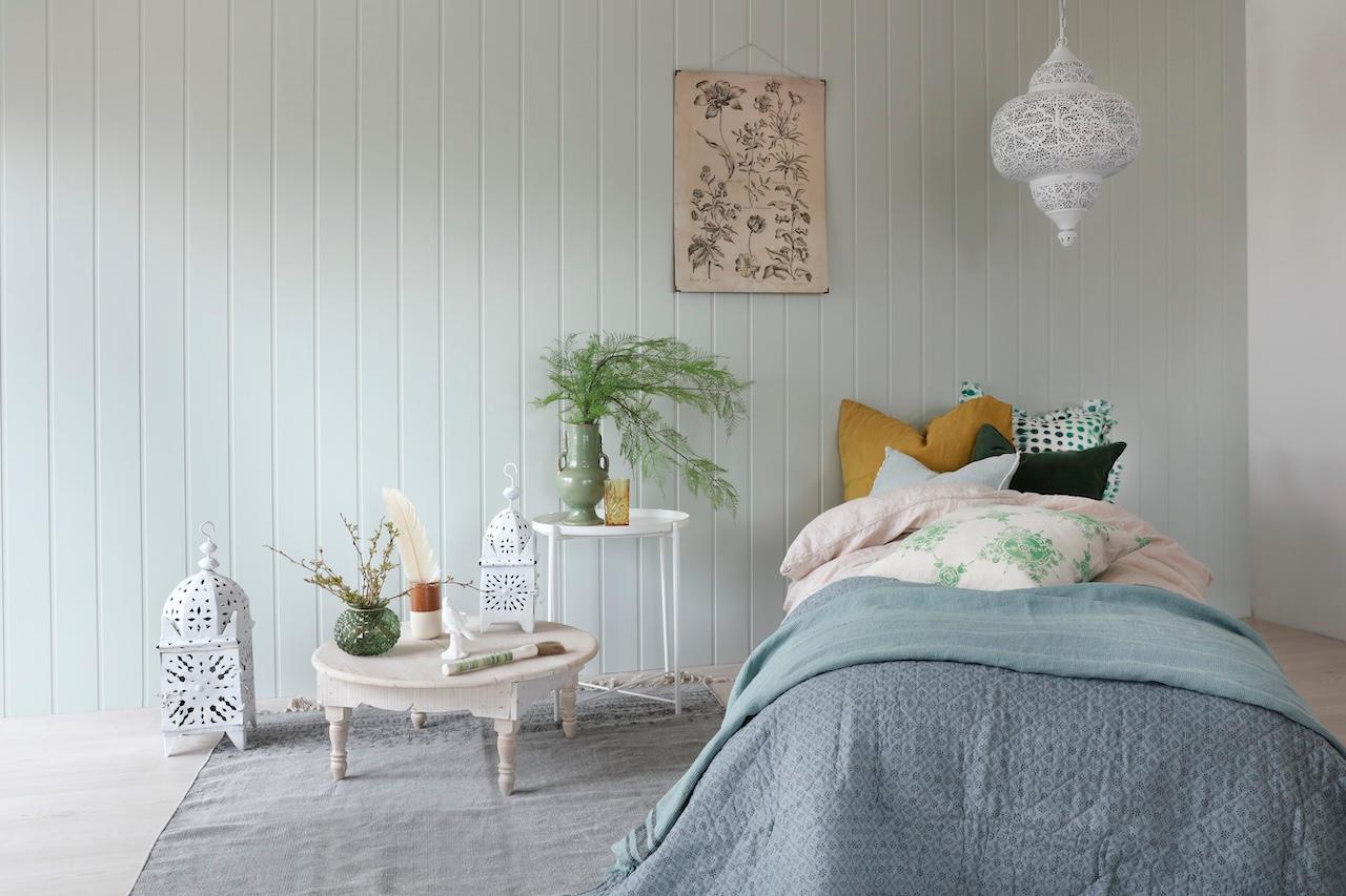 Huntonit Skygge Soft Menthol og Wood Panelbord - BYGGMA