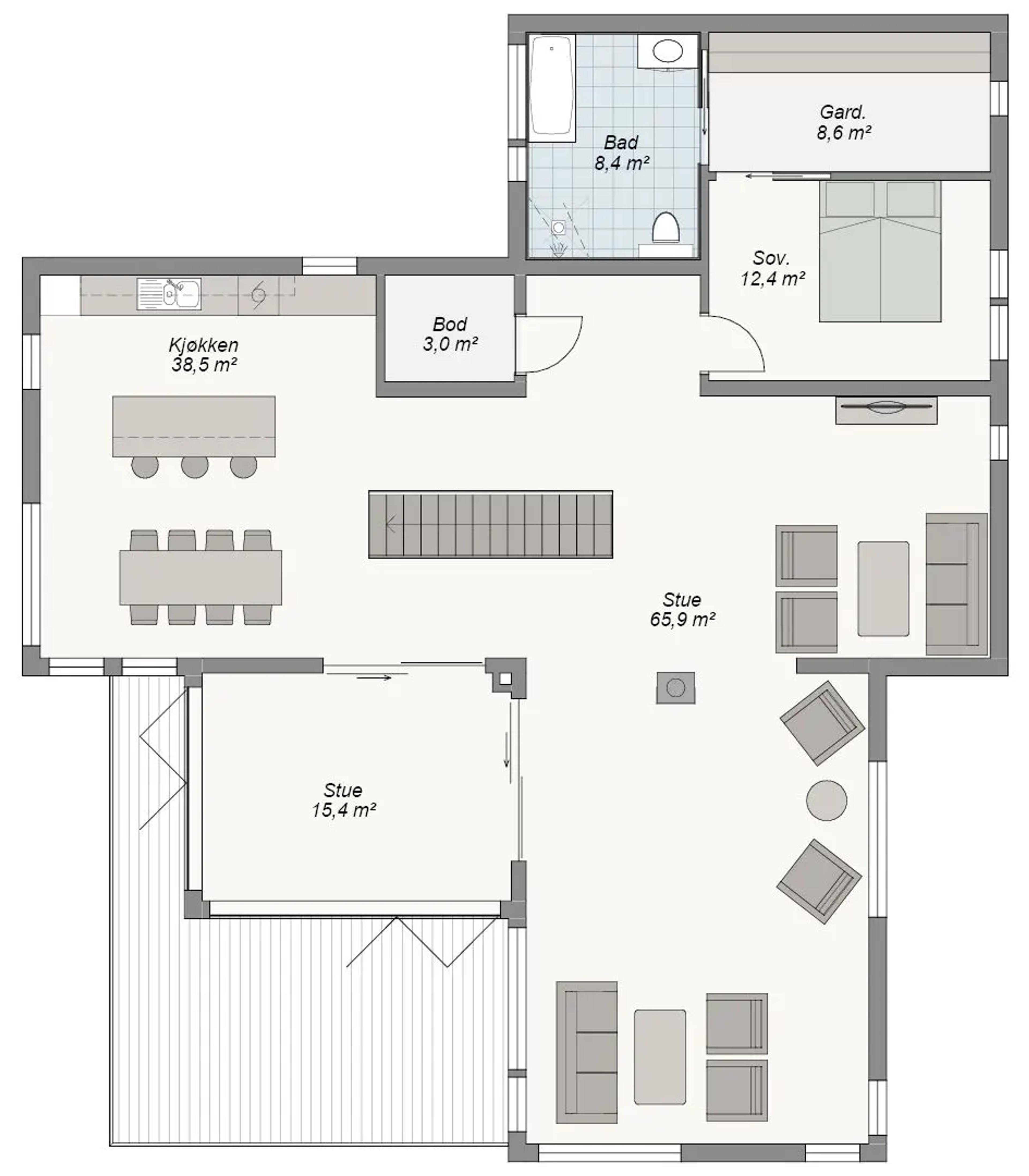 Haugesund plantegning 2. etg