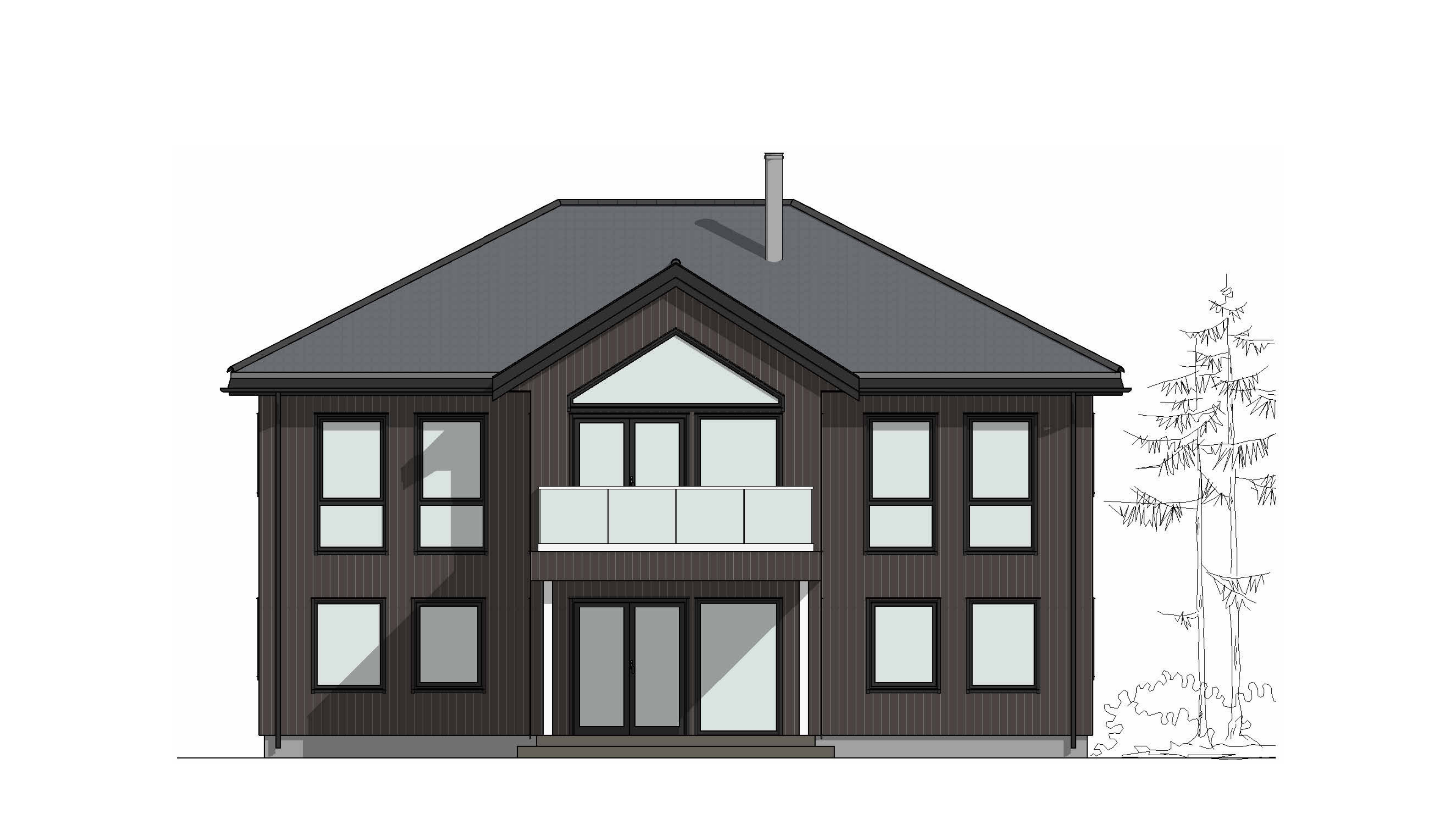 Rosendal – fasadetegning 1