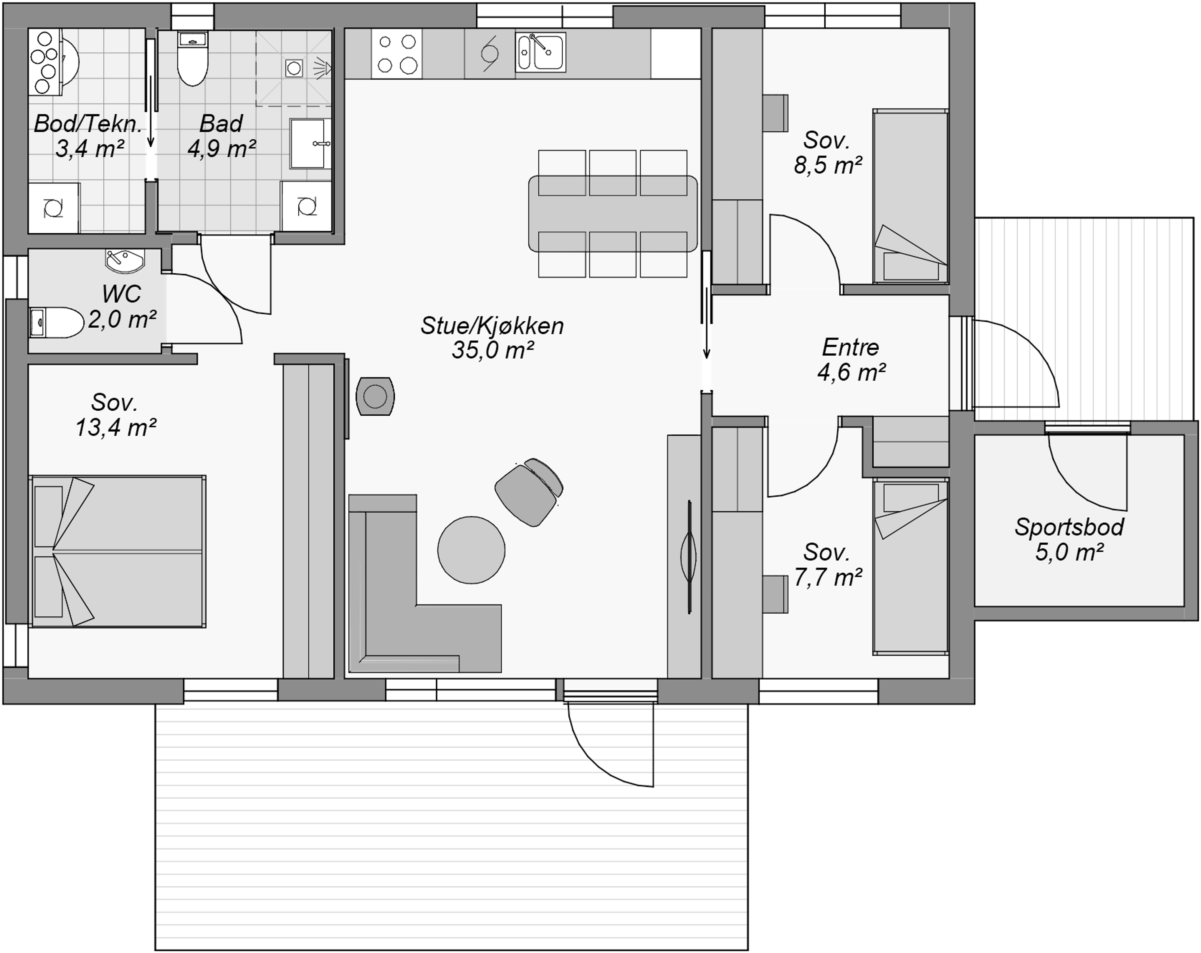 Plantegning av lillehammer i moderne variant