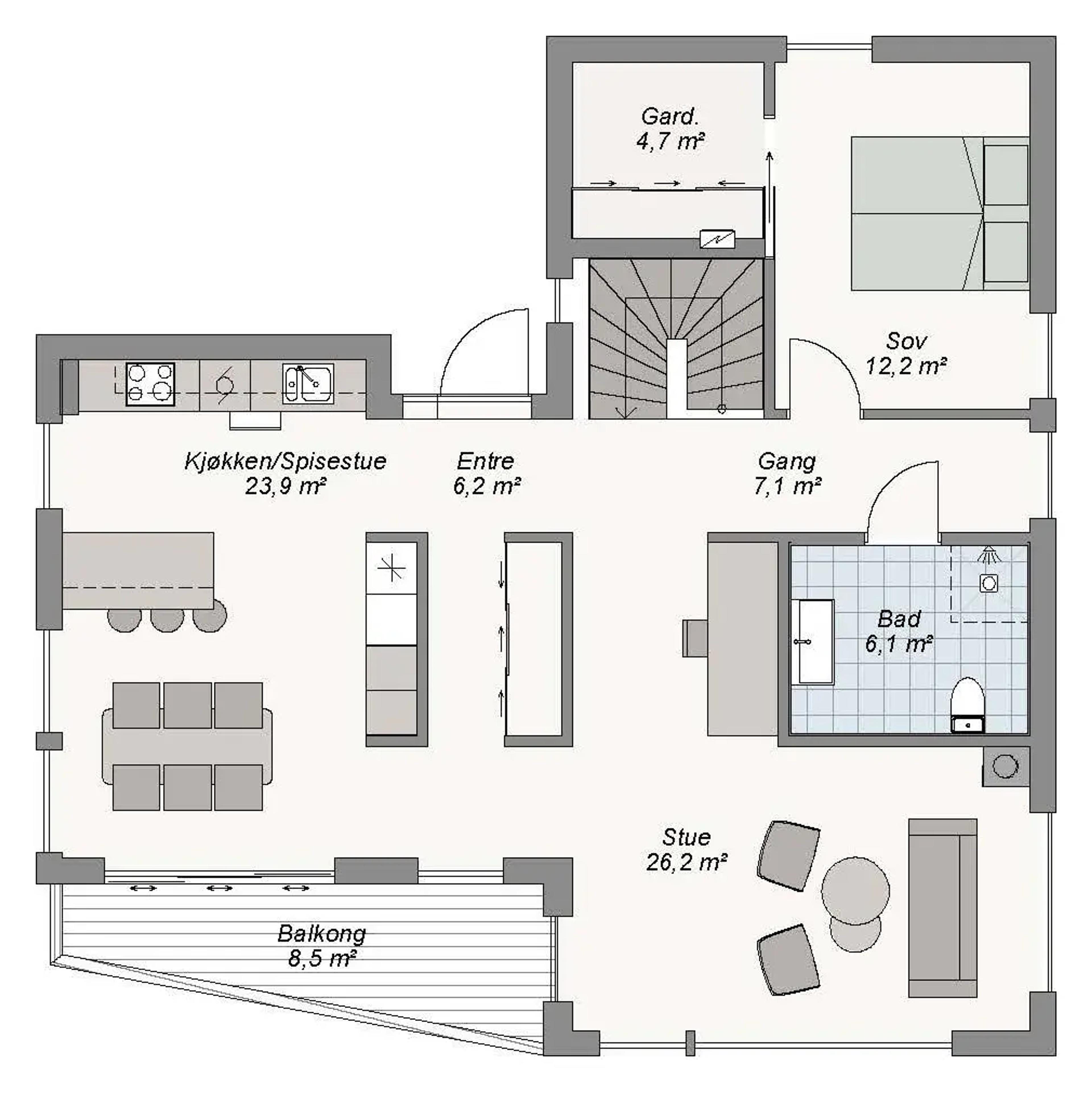 Askøy plantegning 1. etg
