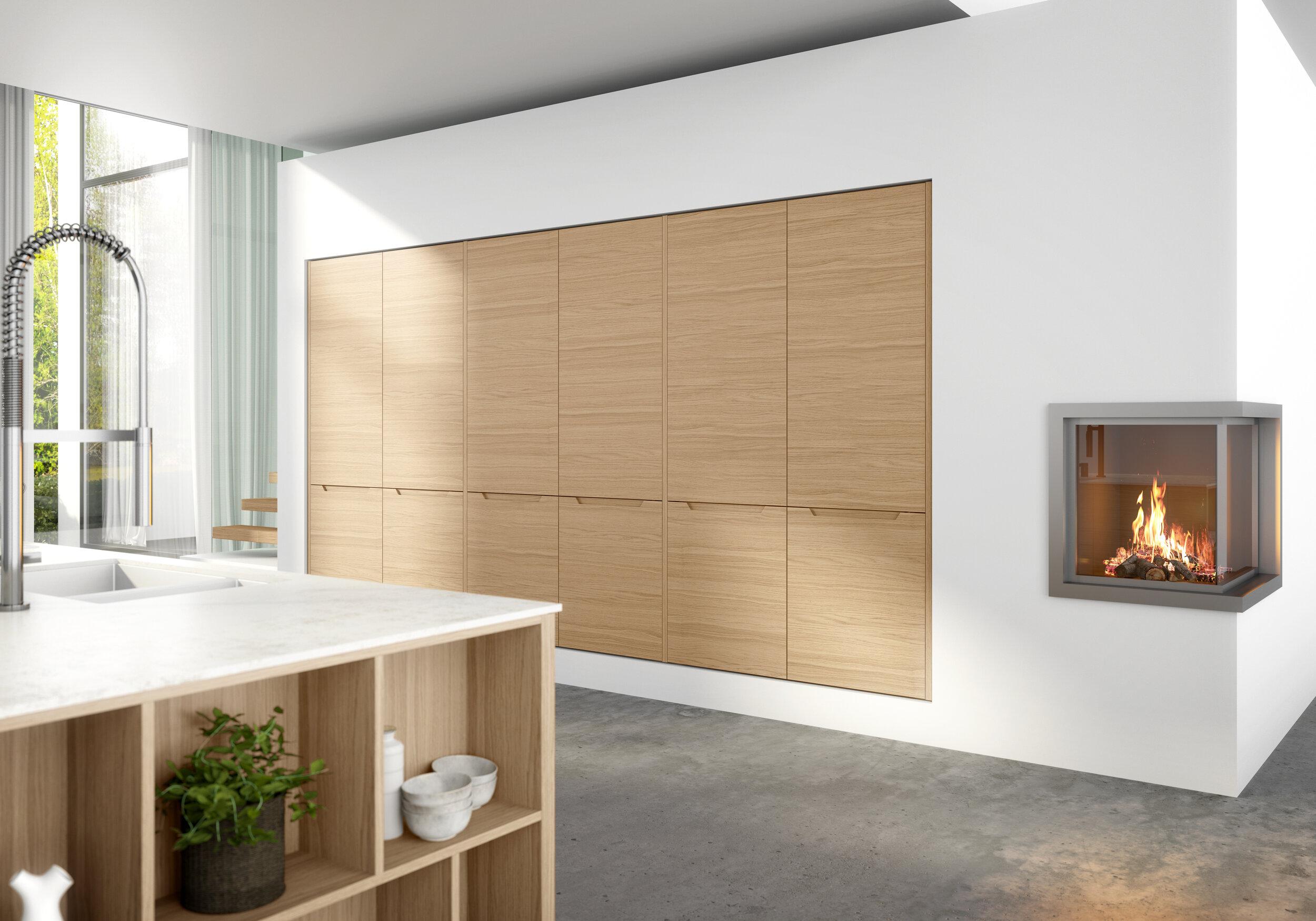 Lukket hide-away skap på kjøkken