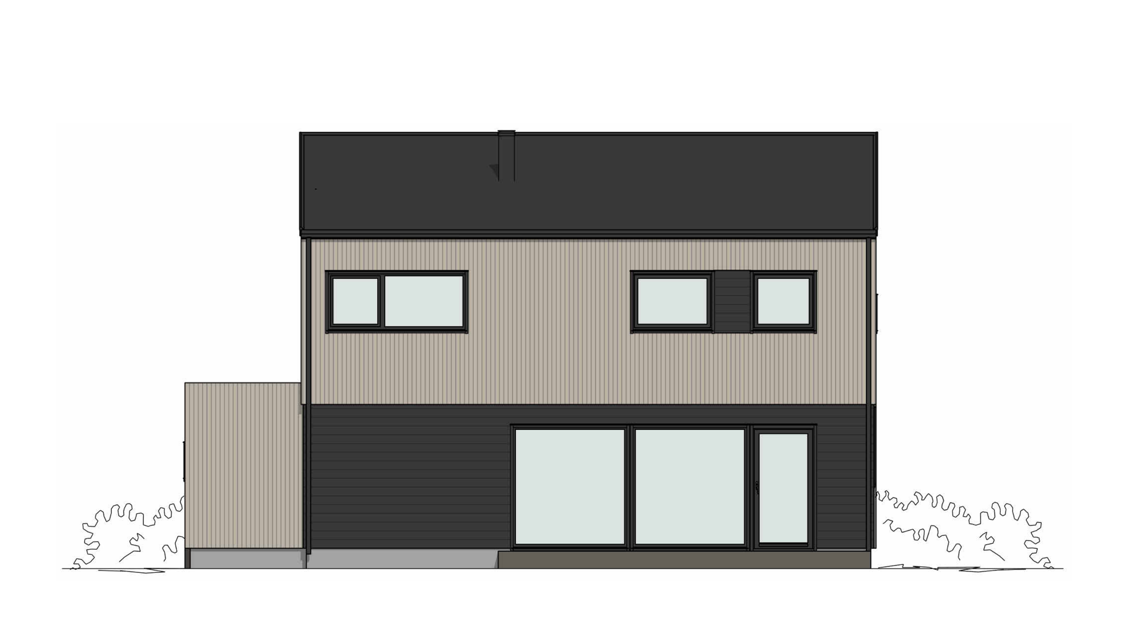 Jessheim med carport – fasadetegning 2