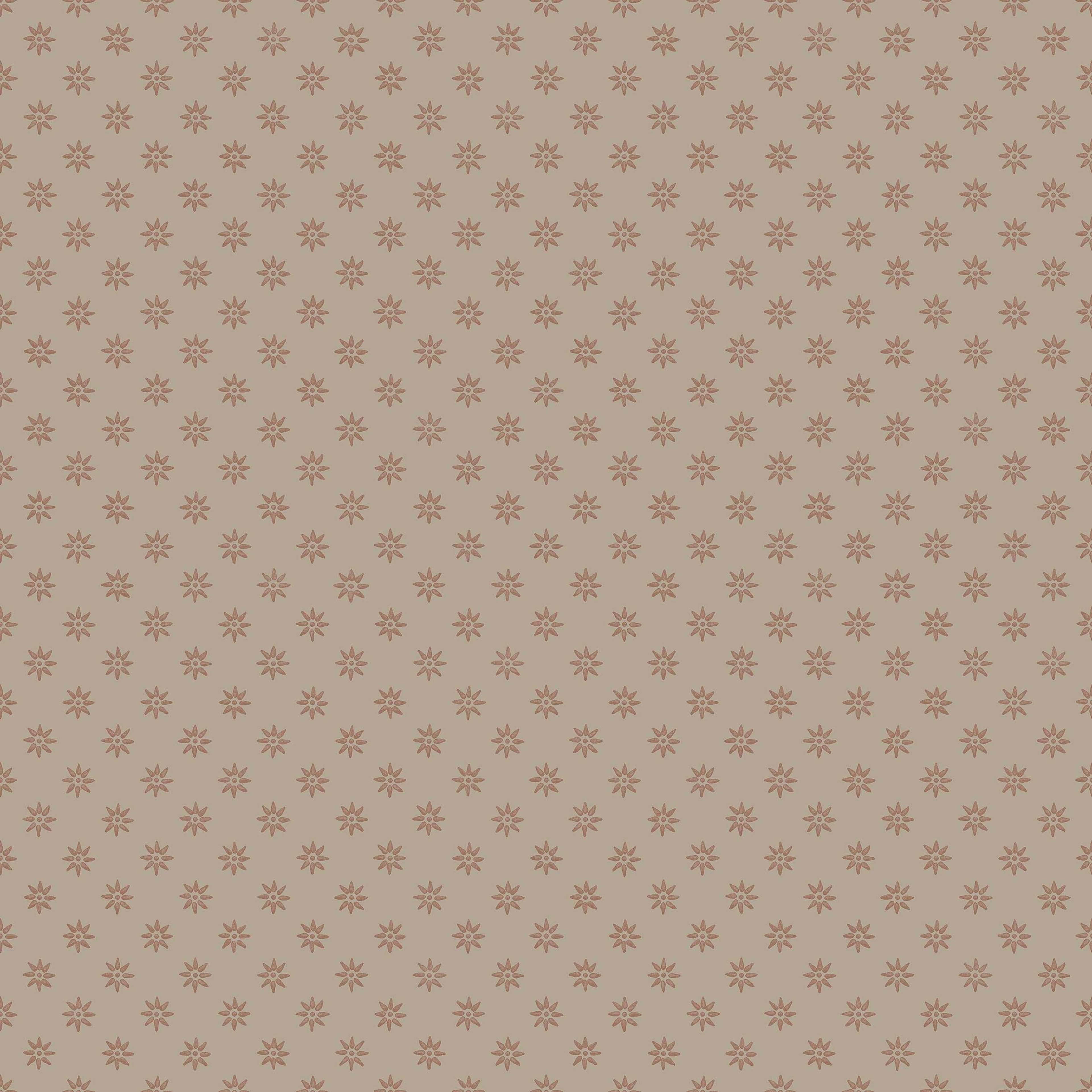 Skogsstjärna brun, tapet tapet med småmönstrat, blommigt mönster i brun. Från kollektionen Nordic Folk. Nonwoven-material med rak passning. Passar i sovrum.