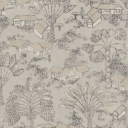 Louam Payrus tapet tapet från Midbec med botaniskt mönster i beige. Från kollektionen Tribute. Nonwoven-material med förskjuten passning. Passar i vardagsrum, matsal och hall.