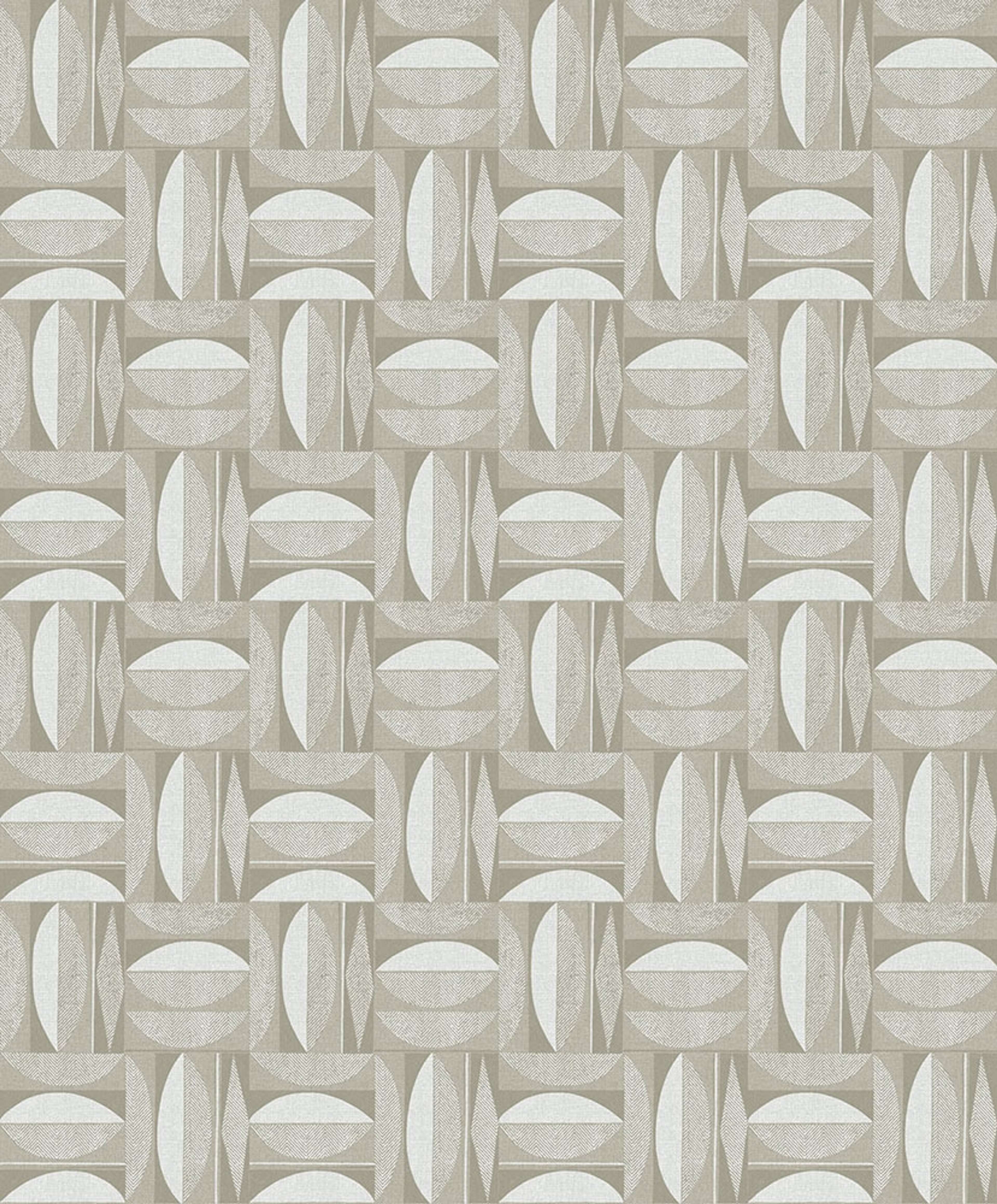 Occidens, beige tapet tapet med geometriskt mönster i beige. Från kollektionen Aquila. Nonwoven-material med förskjuten passning.