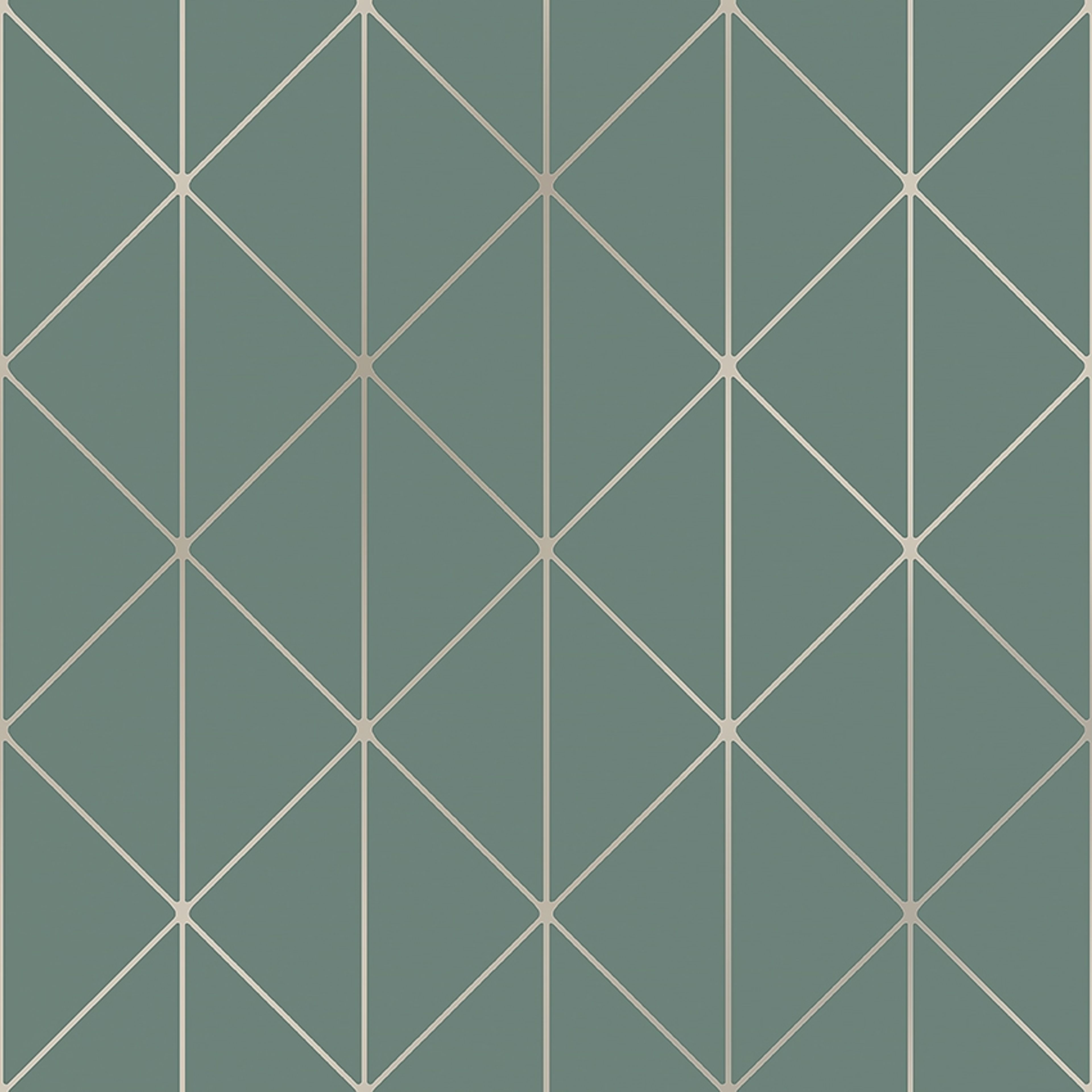 Diamonds grön, tapet tapet med grafiskt mönster i grön. Från kollektionen Graphics. Nonwoven-material med rak passning. Passar i vardagsrum.
