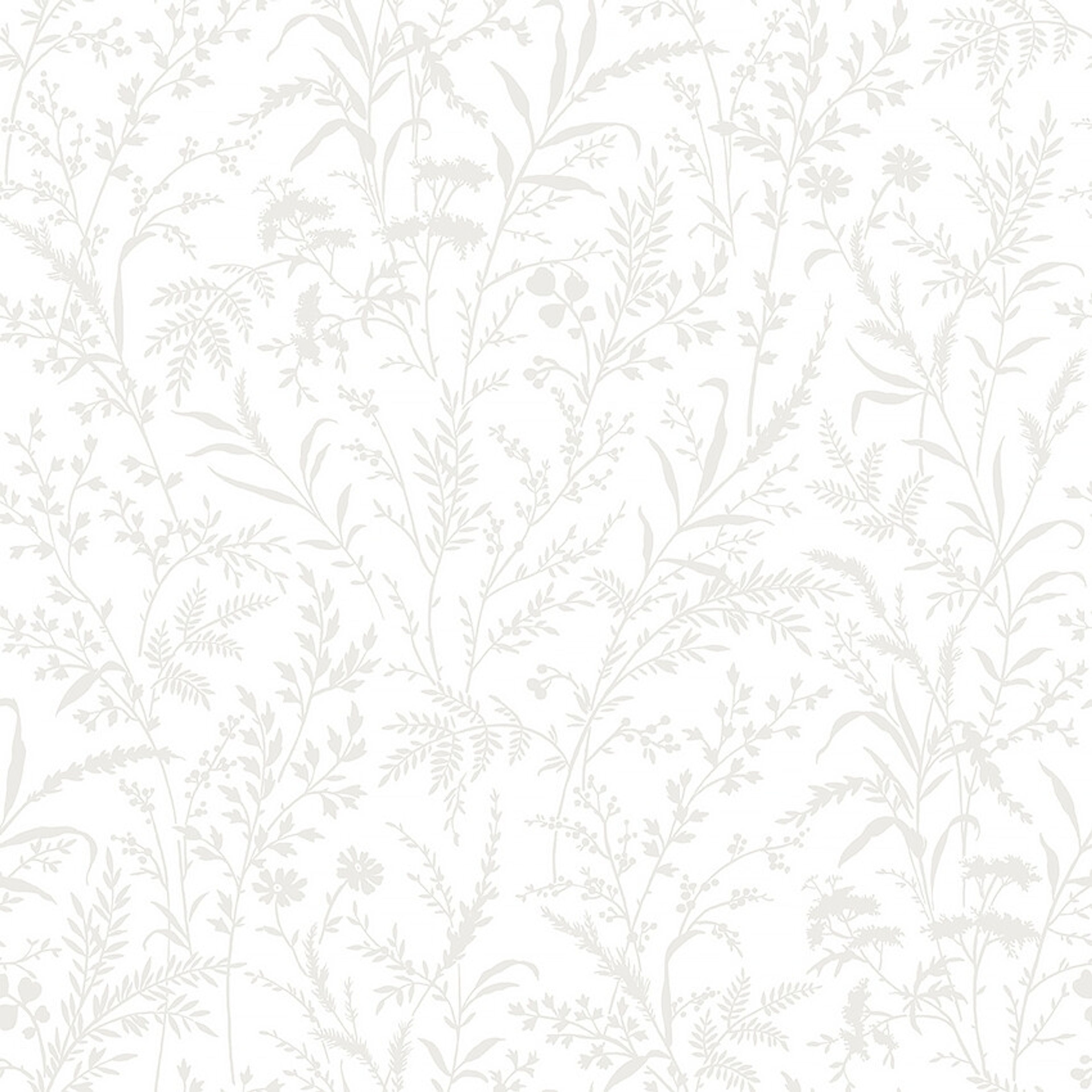 Florian 38746, tapet tapet med botaniskt mönster i vit. Från kollektionen Borosan Hem. Nonwoven-material med rak passning.