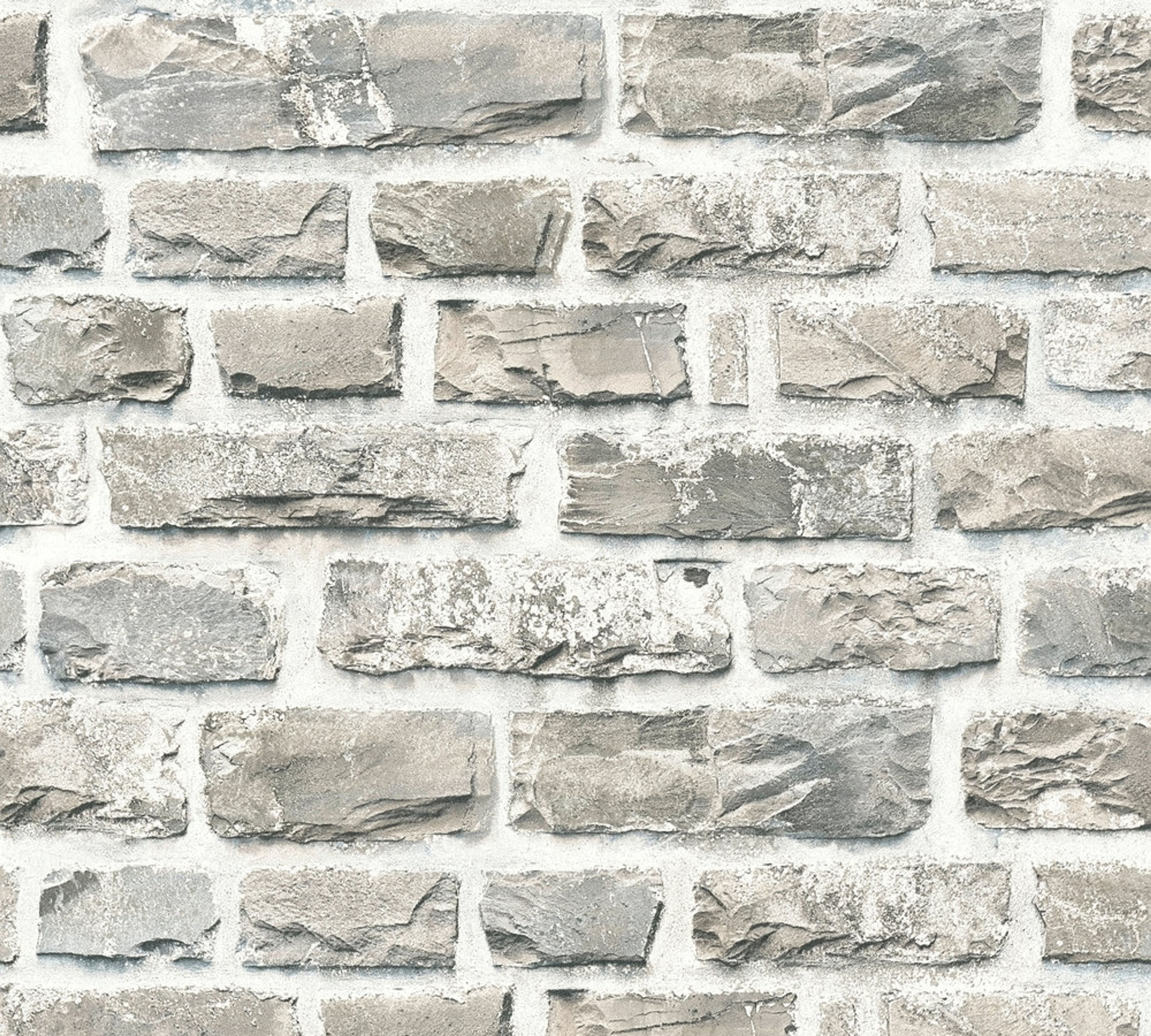 Washed Brickwall, strukturtapet i ljusgrå tapet med tegelsten mönster i grå. Från kollektionen best of wood n stone 2. Nonwoven-material med förskjuten passning. Passar i vardagsrum och matsal.