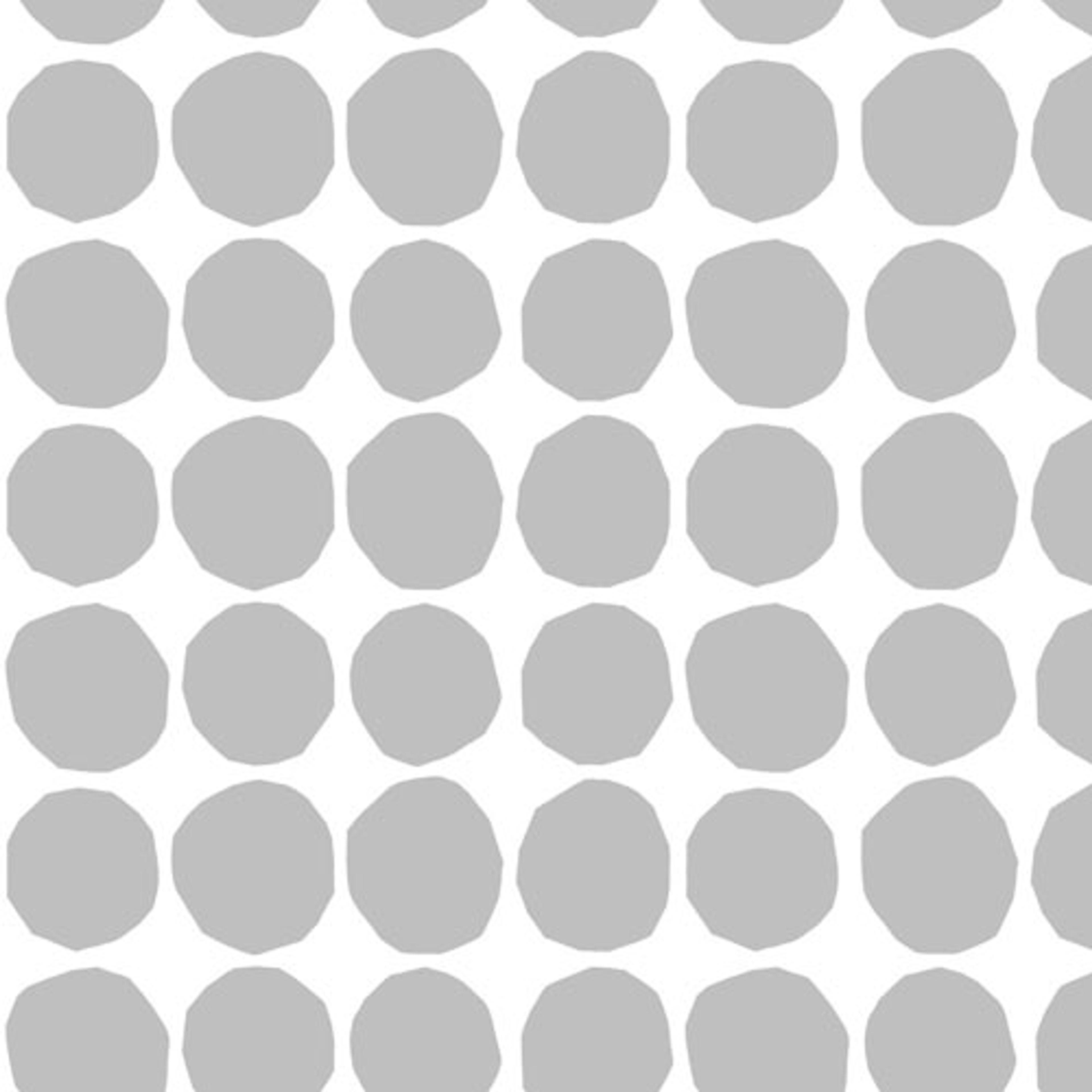 Marimekko Pienet Kivet, vit och grå tapet tapet från Midbec med prickigt mönster i vit. Från kollektionen Marimekko 5. Nonwoven-material med rak passning.