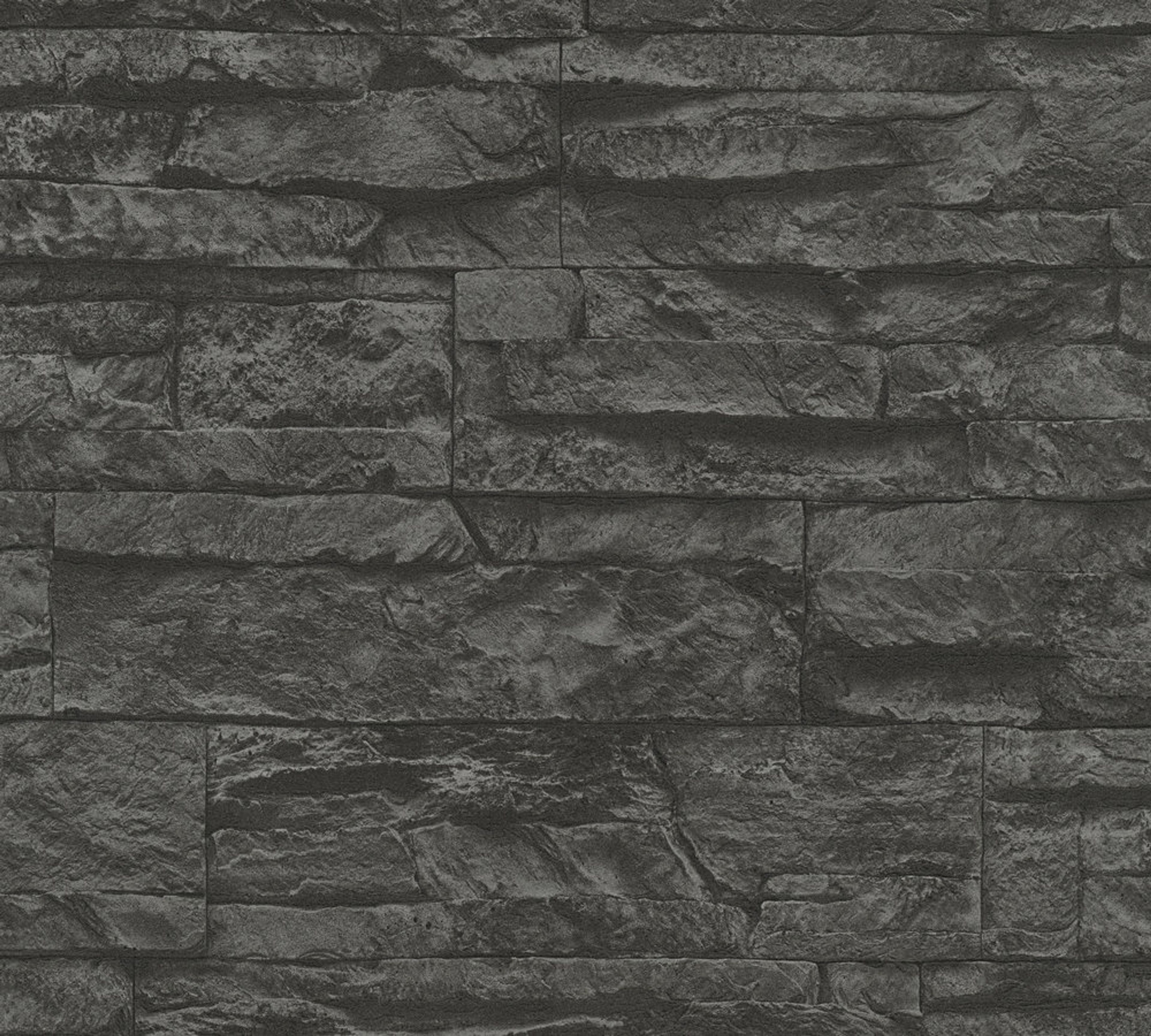 Discrete brickwall, strukturtapet i svart tapet med tegelsten mönster i svart. Från kollektionen best of wood n stone 2. Nonwoven-material med förskjuten passning. Passar i vardagsrum och matsal.