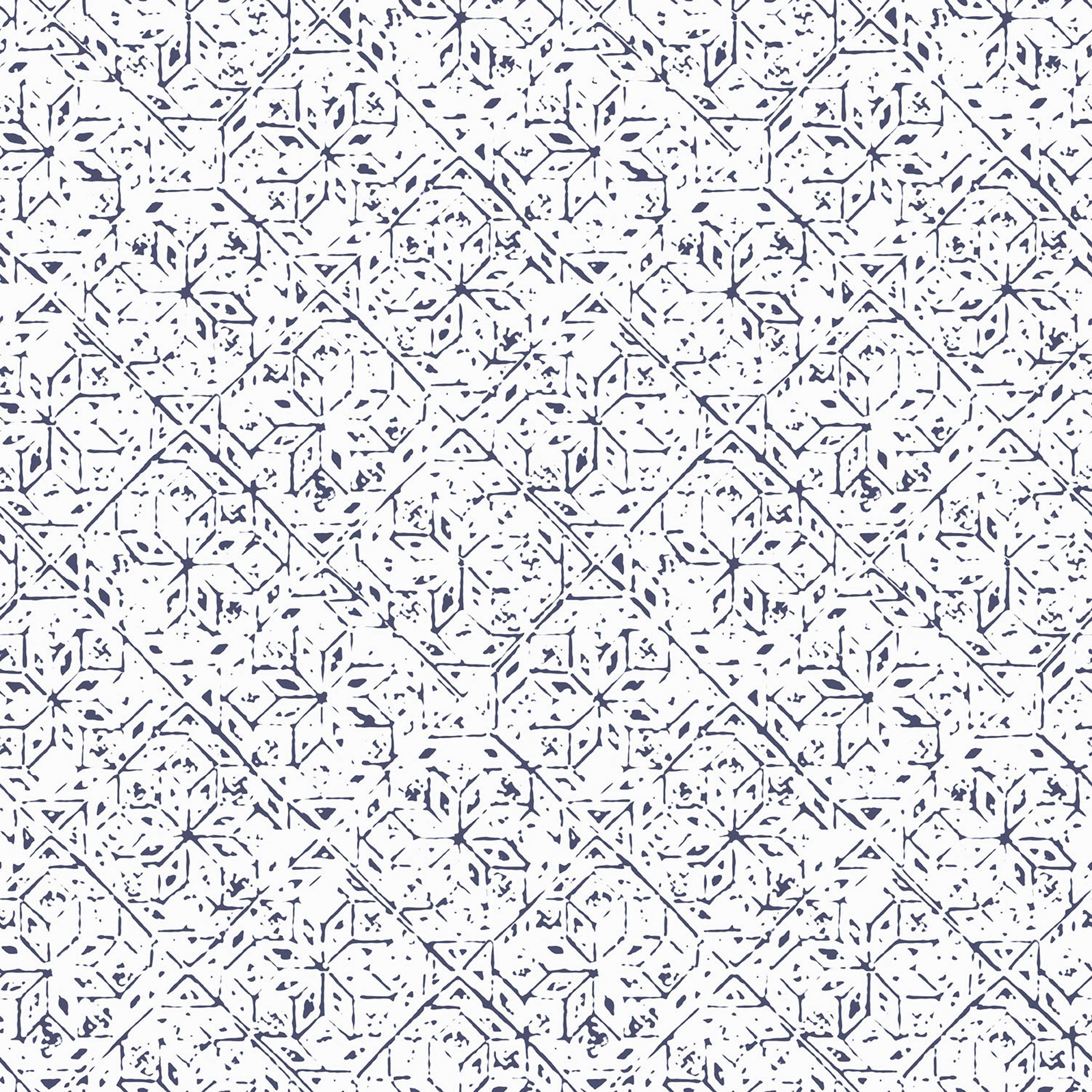 Tangier Tile tapet i vit och blå tapet med grafiskt mönster i vit. Från kollektionen bazaar. Nonwoven-material med rak passning. Passar i vardagsrum och matsal.