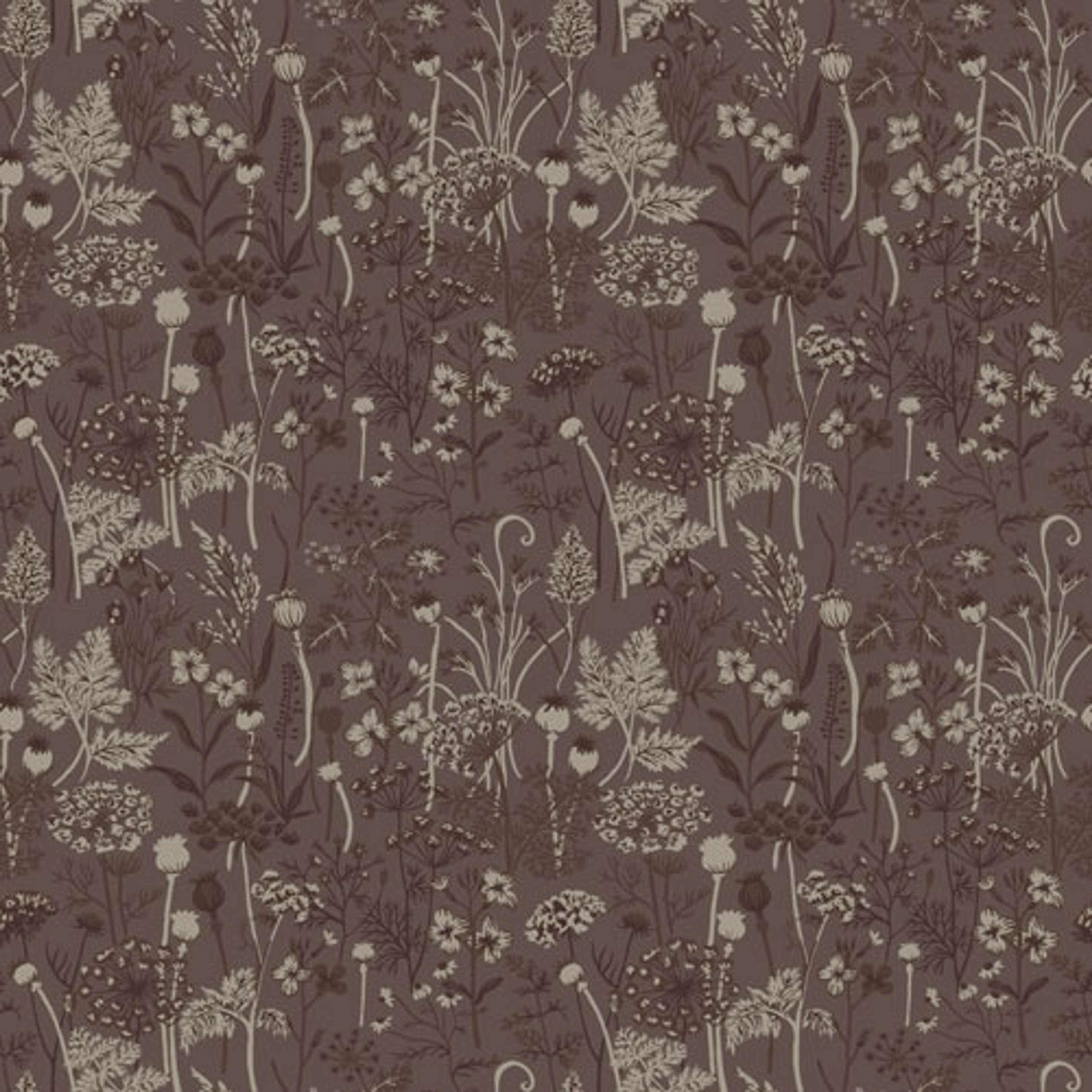 Dara tapet från Midbec med blommigt mönster i brun. Från kollektionen Havsblick. Nonwoven-material med rak passning.