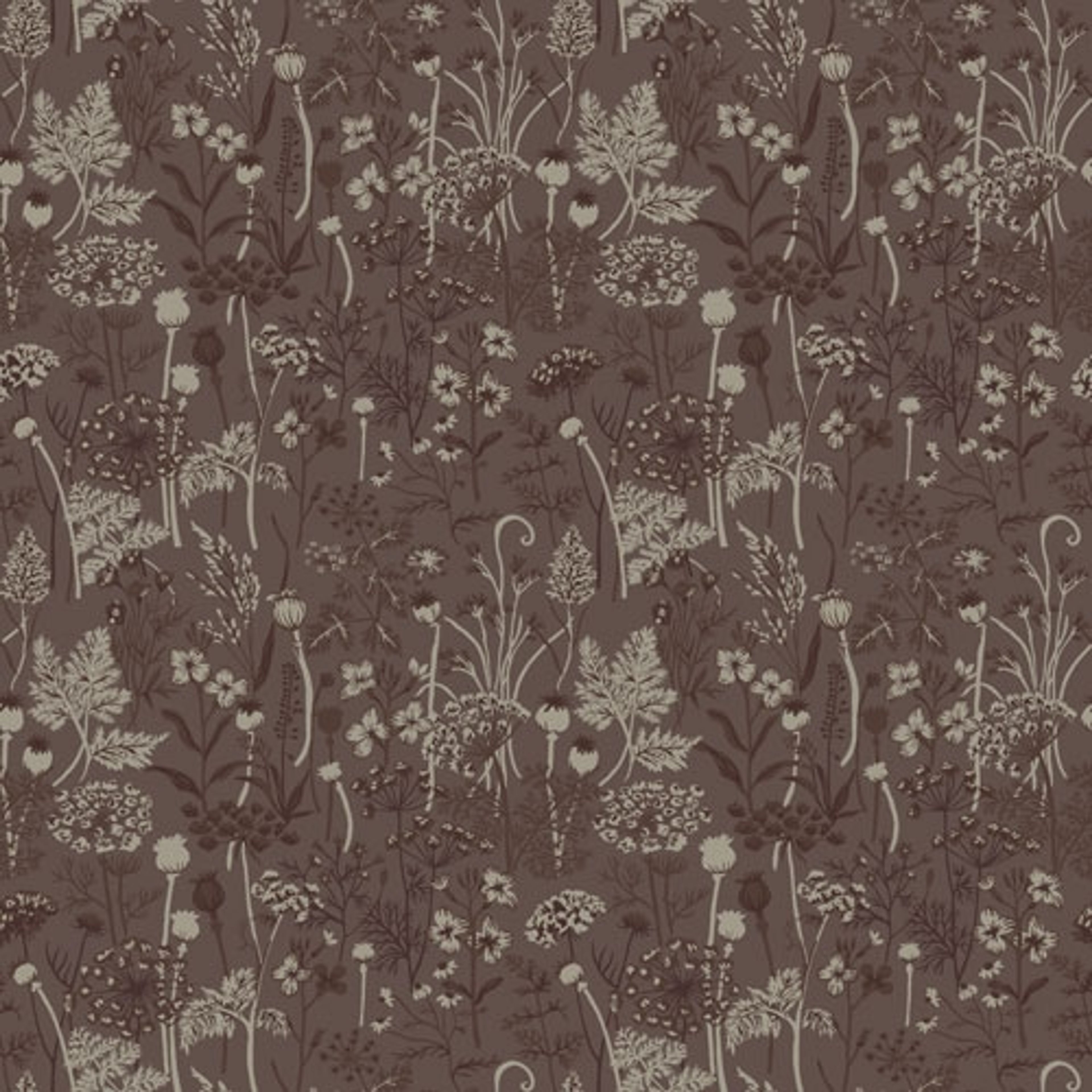 Dara tapet från Midbec med blommigt mönster i brun. Från kollektionen Havsblick. Nonwoven-material med rak passning.