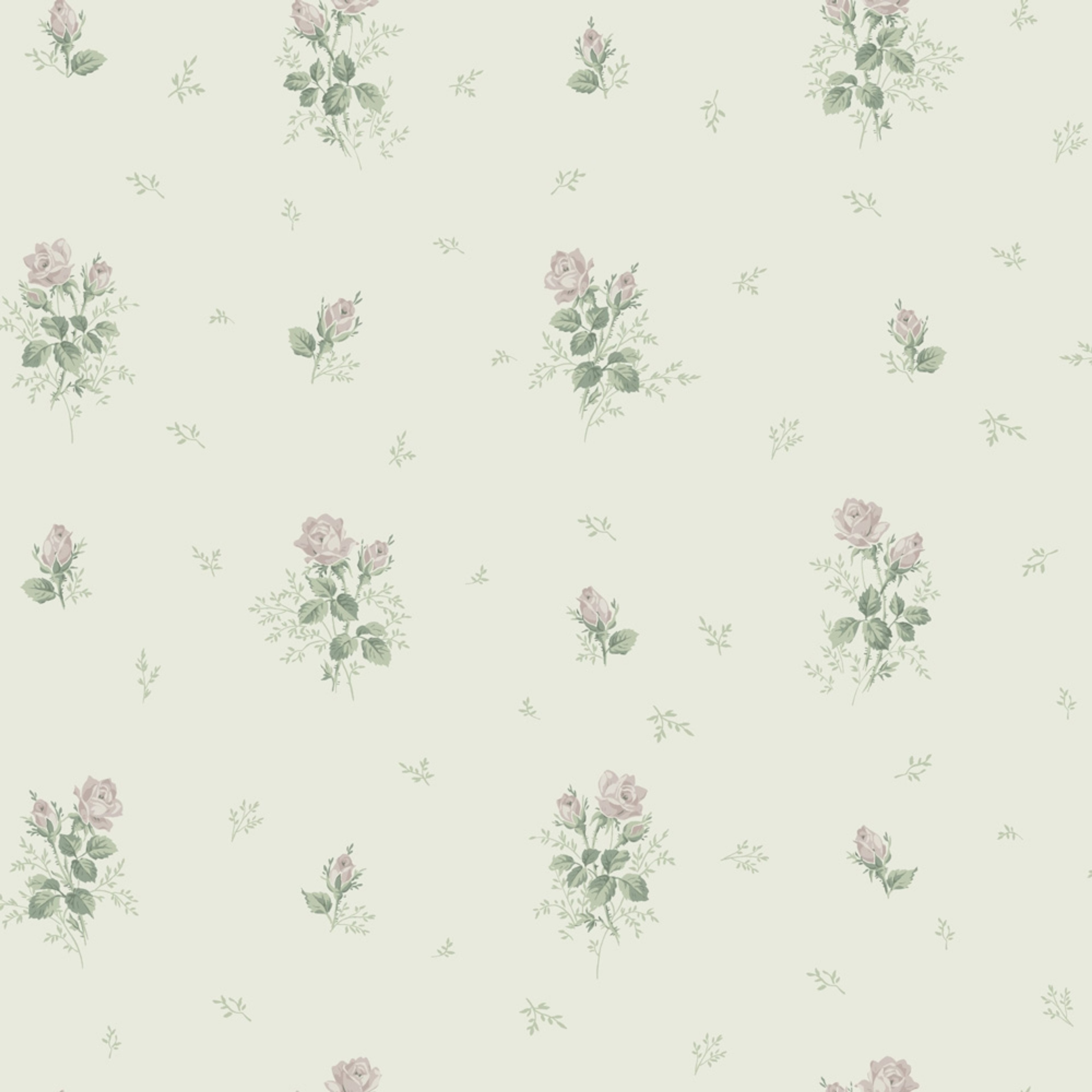 Rosmarie grön, tapet tapet med blommigt mönster i grön. Från kollektionen Sommaräng. Nonwoven-material med rak passning.