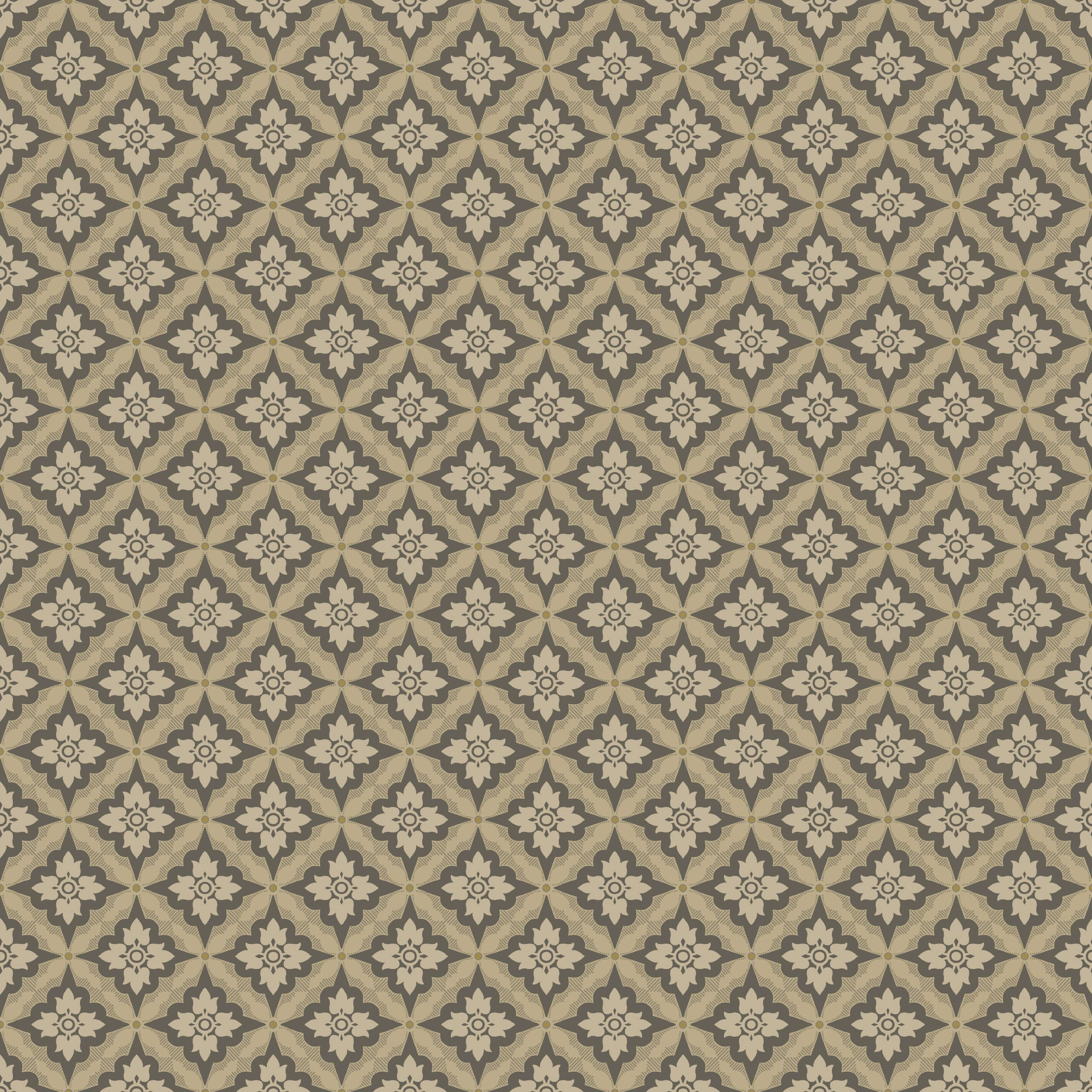 Ingrid Svart tapet med geometriskt mönster i beige. Från kollektionen Gammalsvenska klassiker 1850–1950. Nonwoven-material med rak passning. Passar i vardagsrum och matsal.