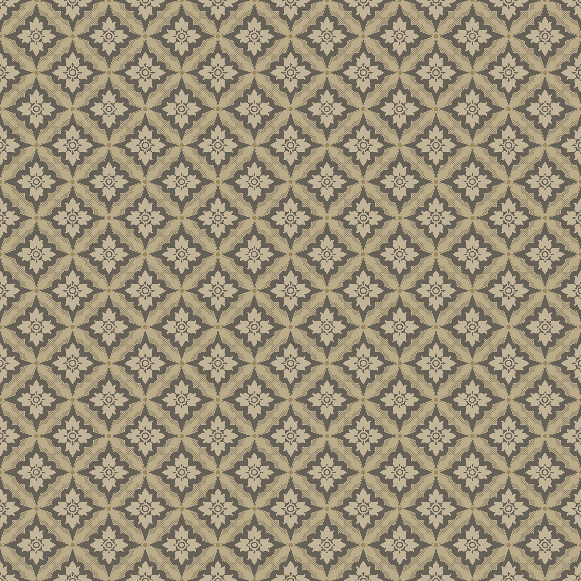 Ingrid Svart tapet med geometriskt mönster i beige. Från kollektionen Gammalsvenska klassiker 1850–1950. Nonwoven-material med rak passning. Passar i vardagsrum och matsal.