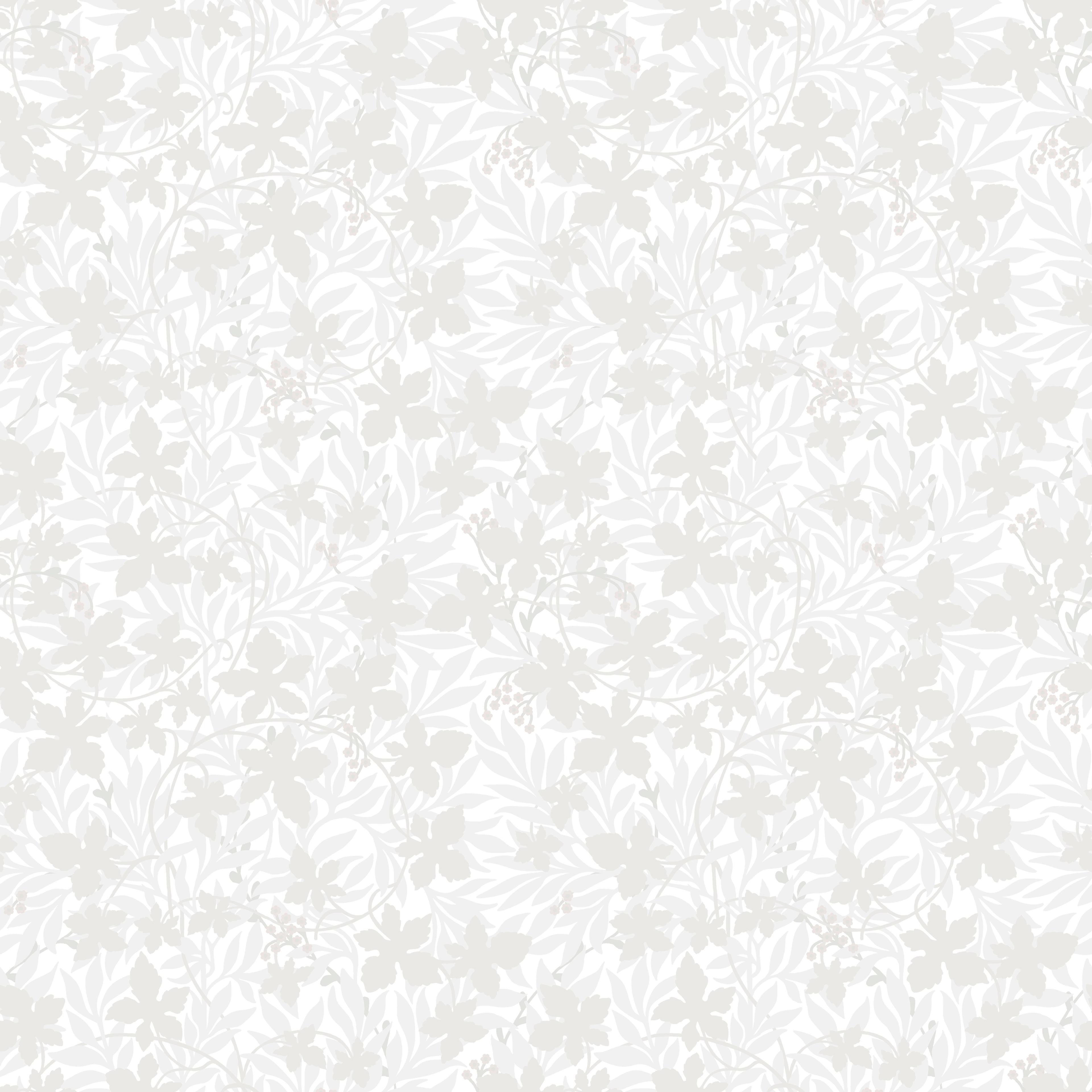 Vinbärsblad, Gråmetallic tapet från duro med botaniskt mönster i grå. Från kollektionen Spira. Nonwoven-material med rak passning.