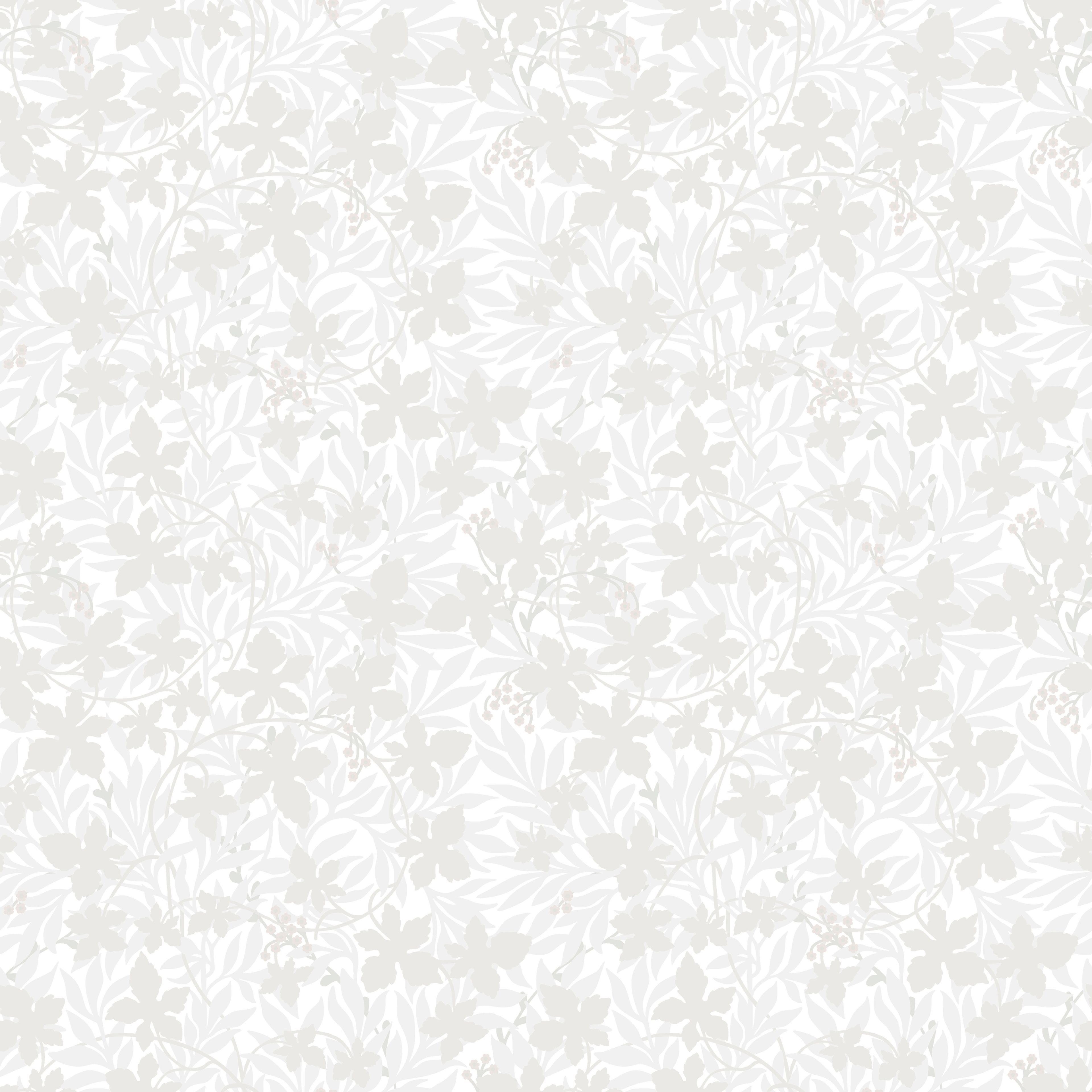 Vinbärsblad, Gråmetallic tapet från duro med botaniskt mönster i grå. Från kollektionen Spira. Nonwoven-material med rak passning.