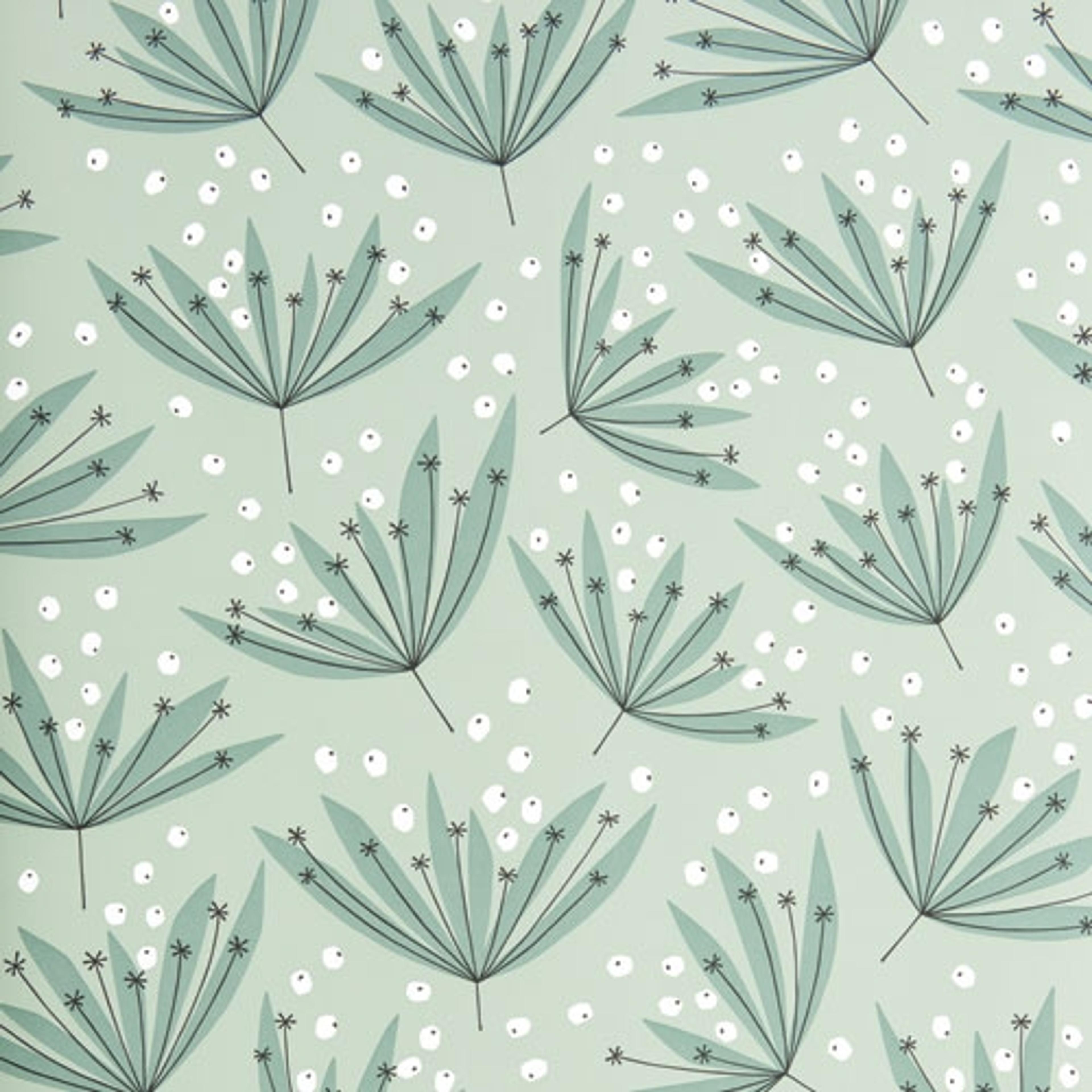 Wildflower Thyme tapet från Midbec med retro mönster i orange. Från kollektionen Pioneer. Nonwoven-material med förskjuten passning.