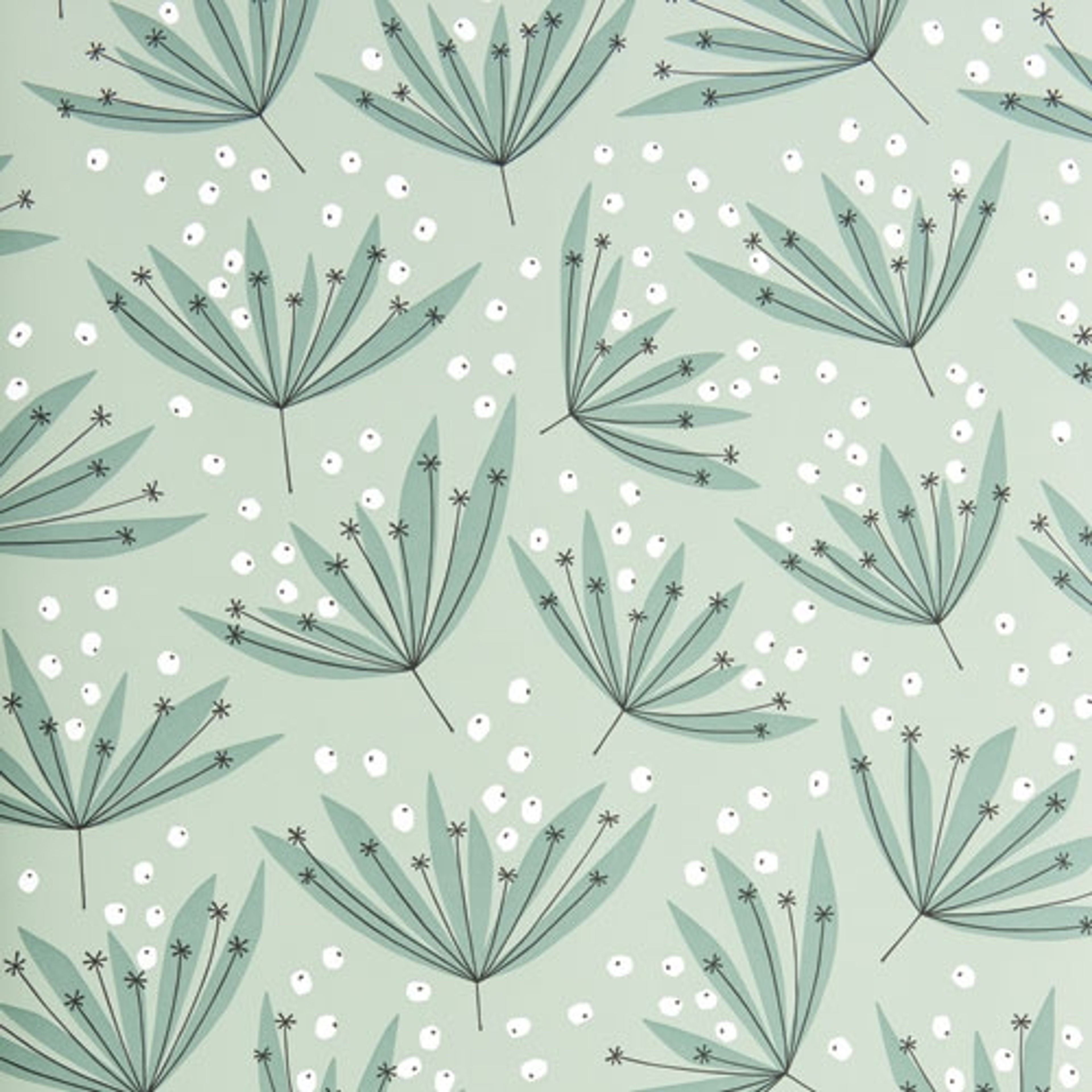 Wildflower Thyme tapet från Midbec med retro mönster i orange. Från kollektionen Pioneer. Nonwoven-material med förskjuten passning.