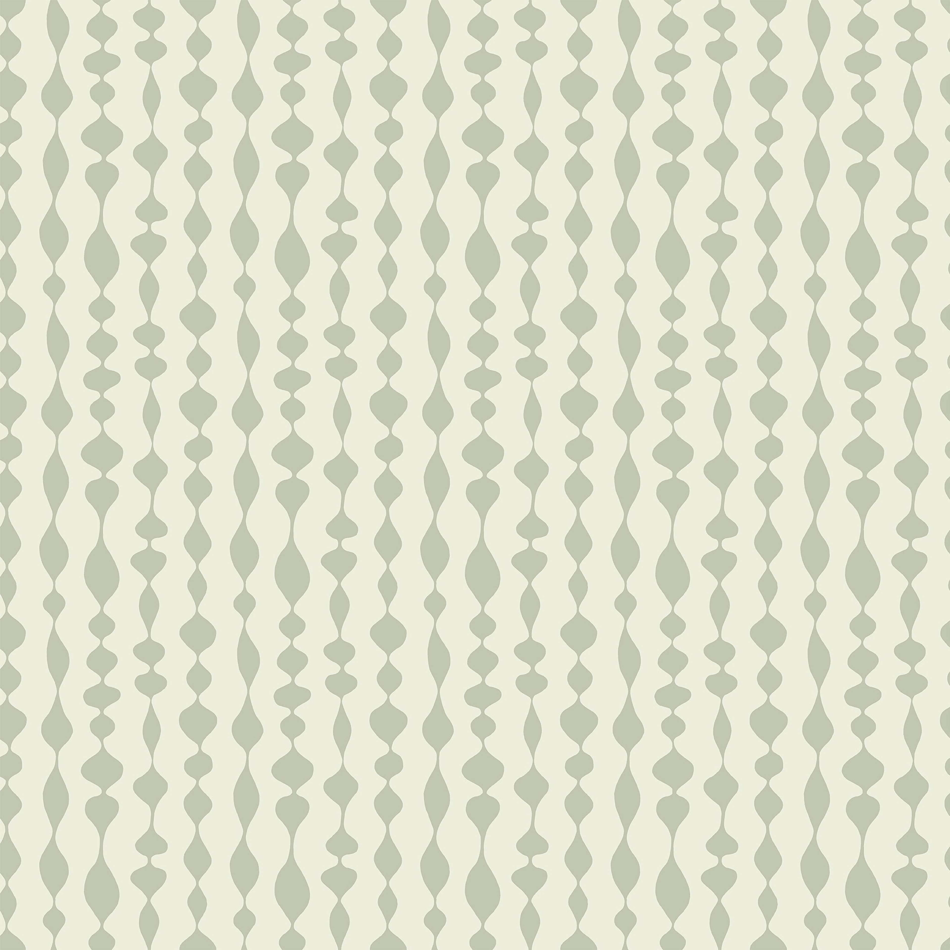 Margaret Rose grön tapet med grafiskt mönster i grön. Från kollektionen Gammalsvenska klassiker 1850–1950. Nonwoven-material med rak passning.
