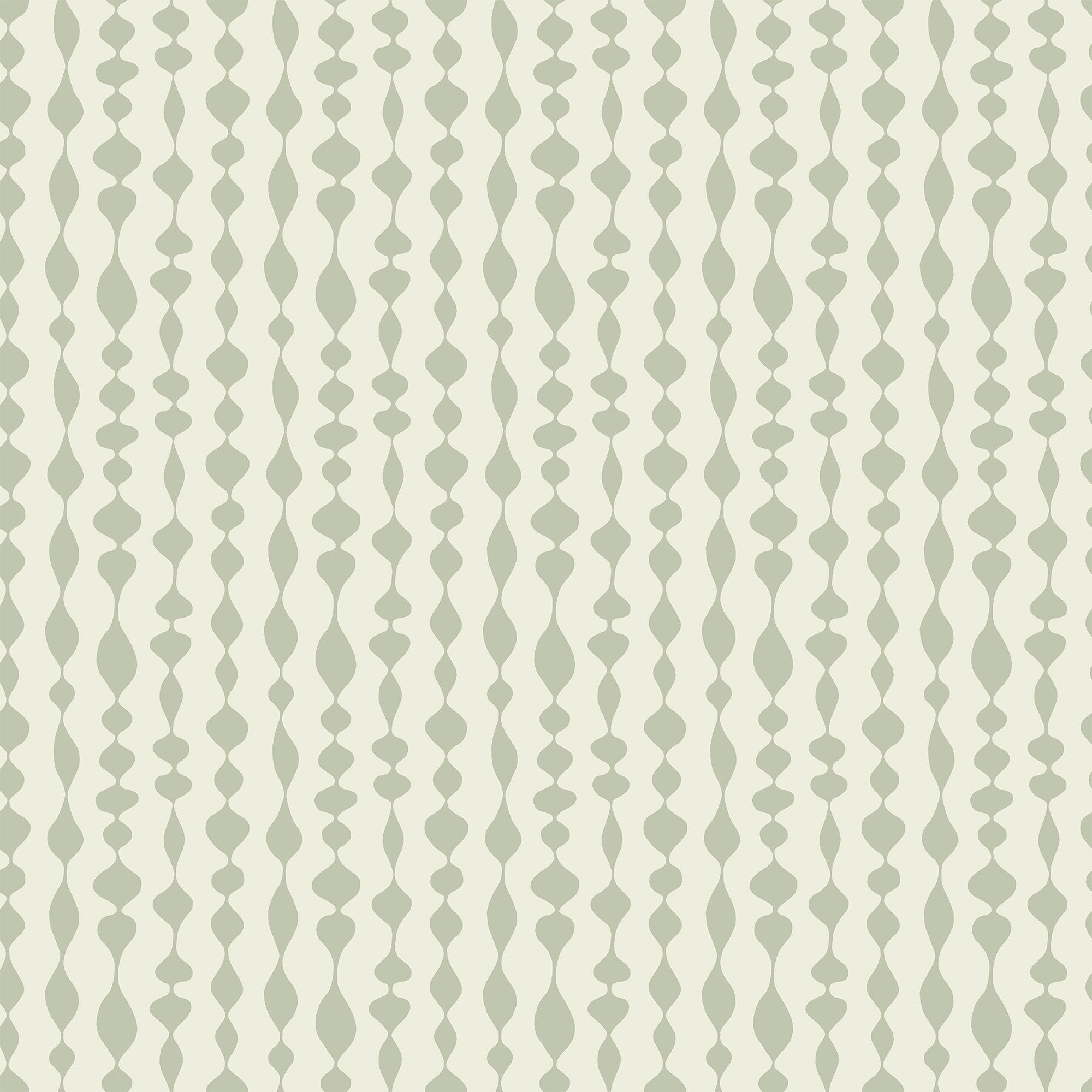 Margaret Rose grön tapet med grafiskt mönster i grön. Från kollektionen Gammalsvenska klassiker 1850–1950. Nonwoven-material med rak passning.