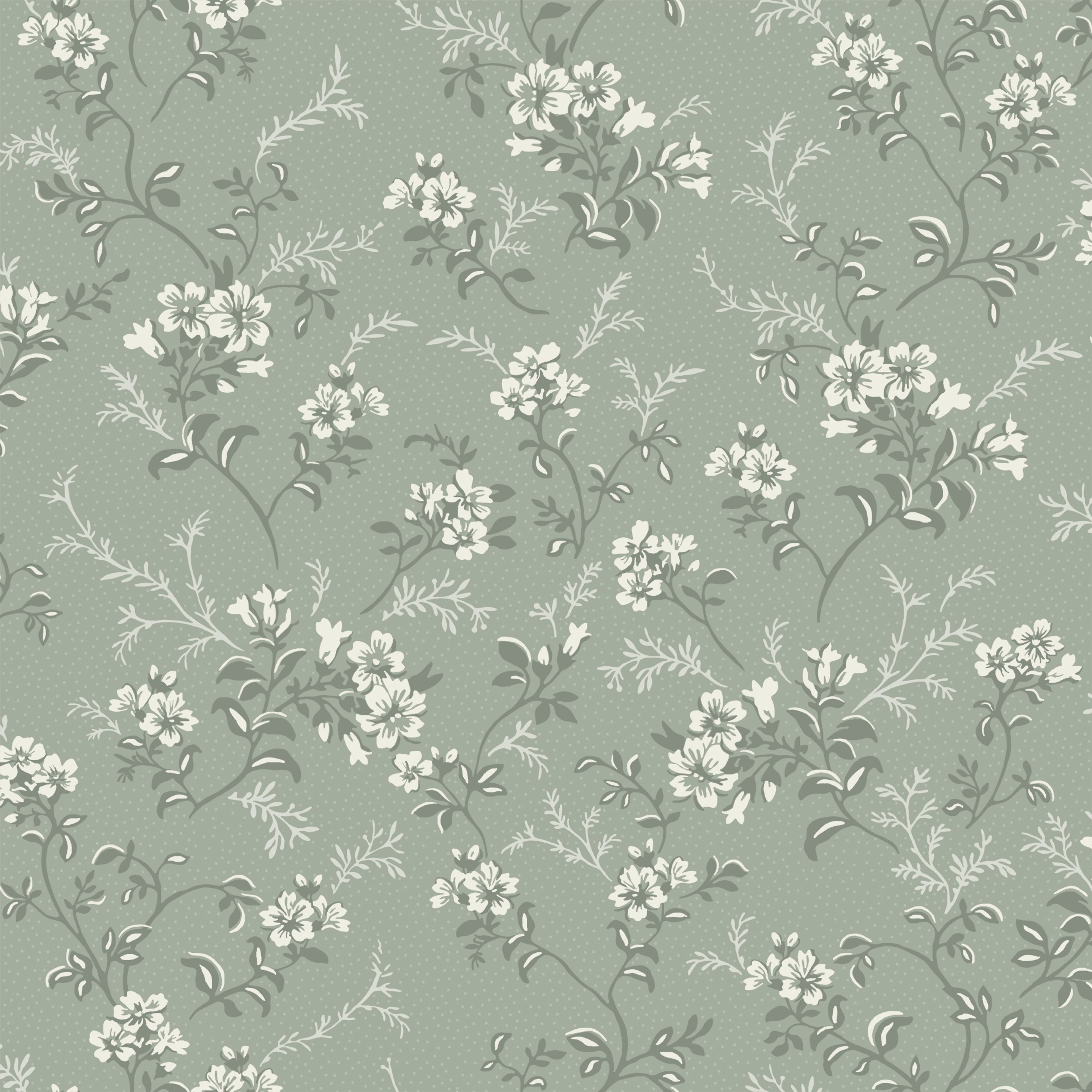 Sonja Grön tapet med blommigt mönster i grön. Från kollektionen Flora. Nonwoven-material med förskjuten passning.