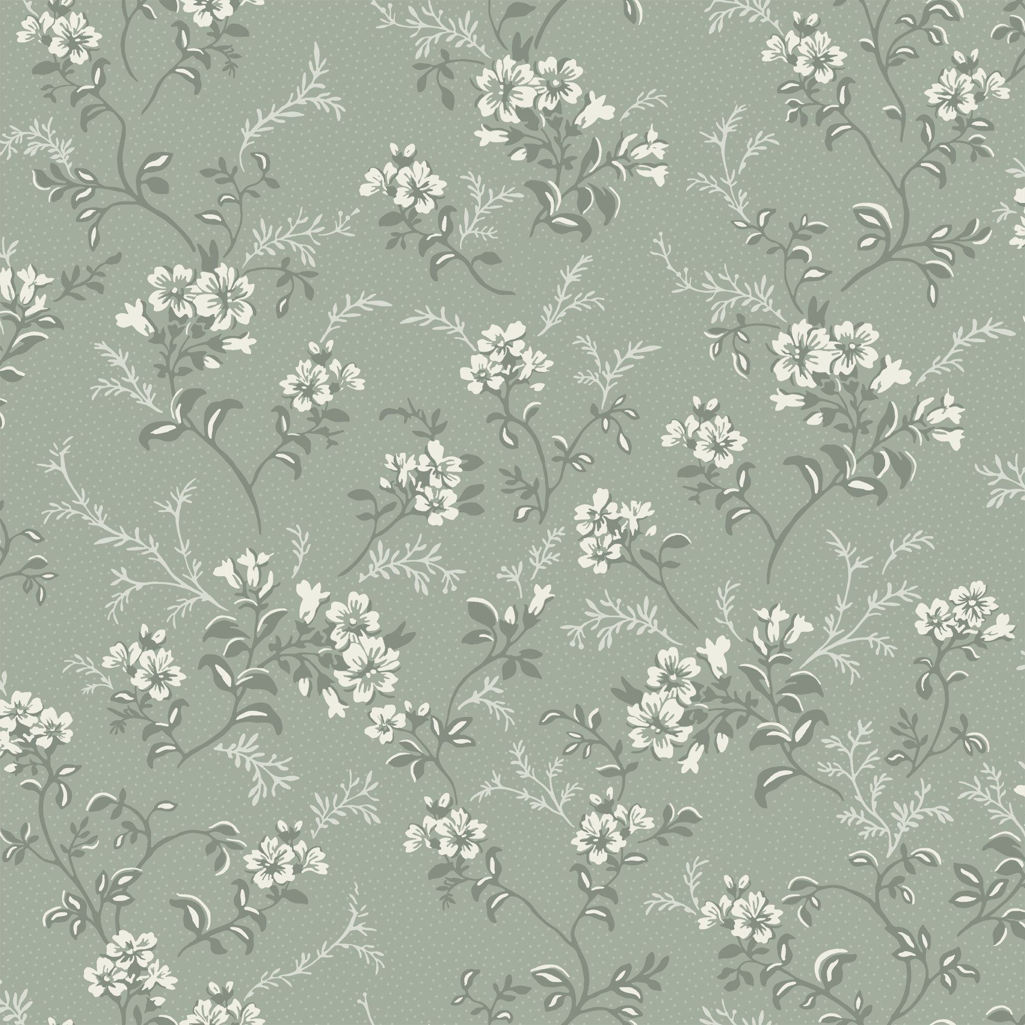 Sonja Grön tapet med blommigt mönster i grön. Från kollektionen Flora. Nonwoven-material med förskjuten passning.