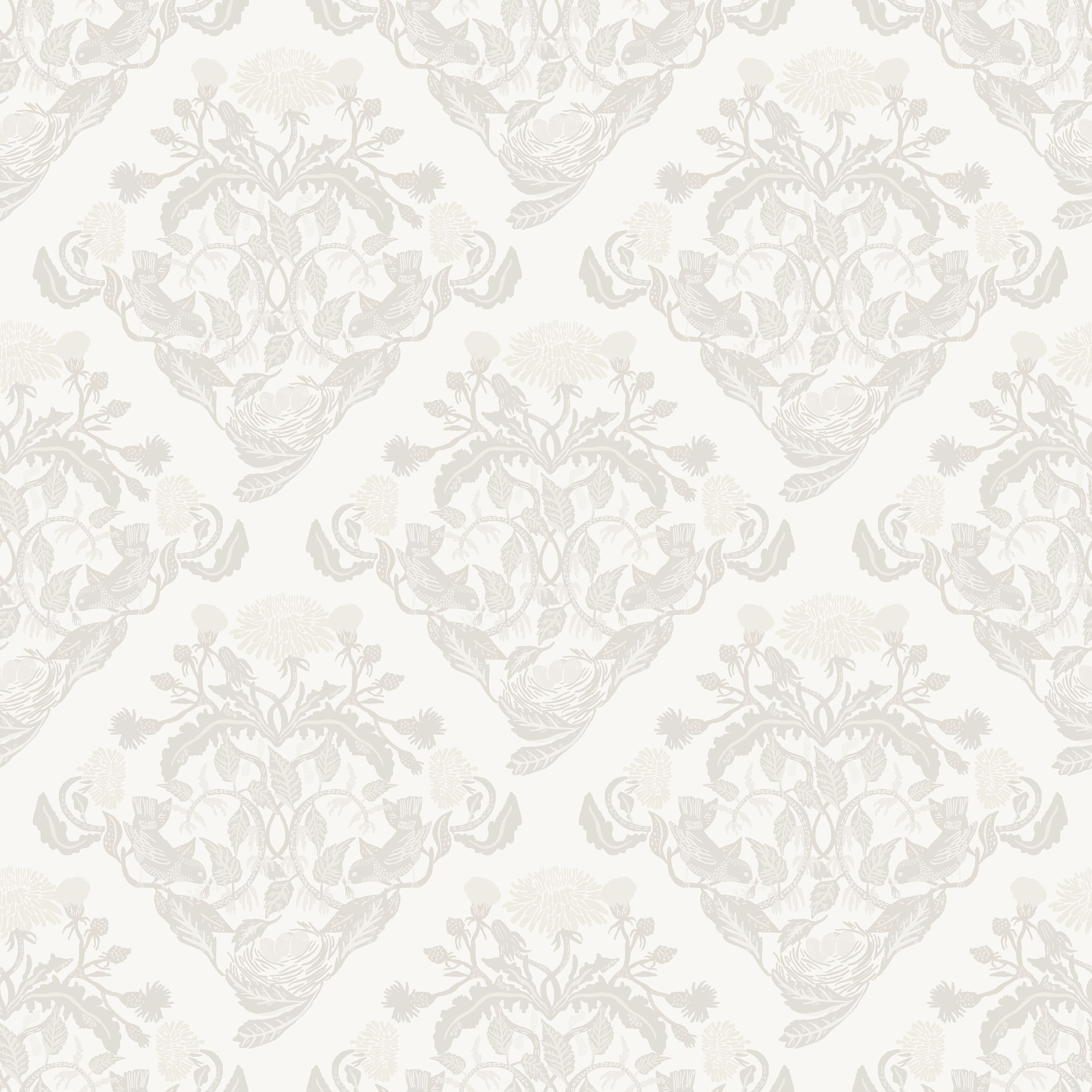 Klara o Tove frodas vit, tapet tapet med blommigt mönster i vit. Från kollektionen Klara o Tove. Nonwoven-material med rak passning. Passar i vardagsrum, sovrum och hall.