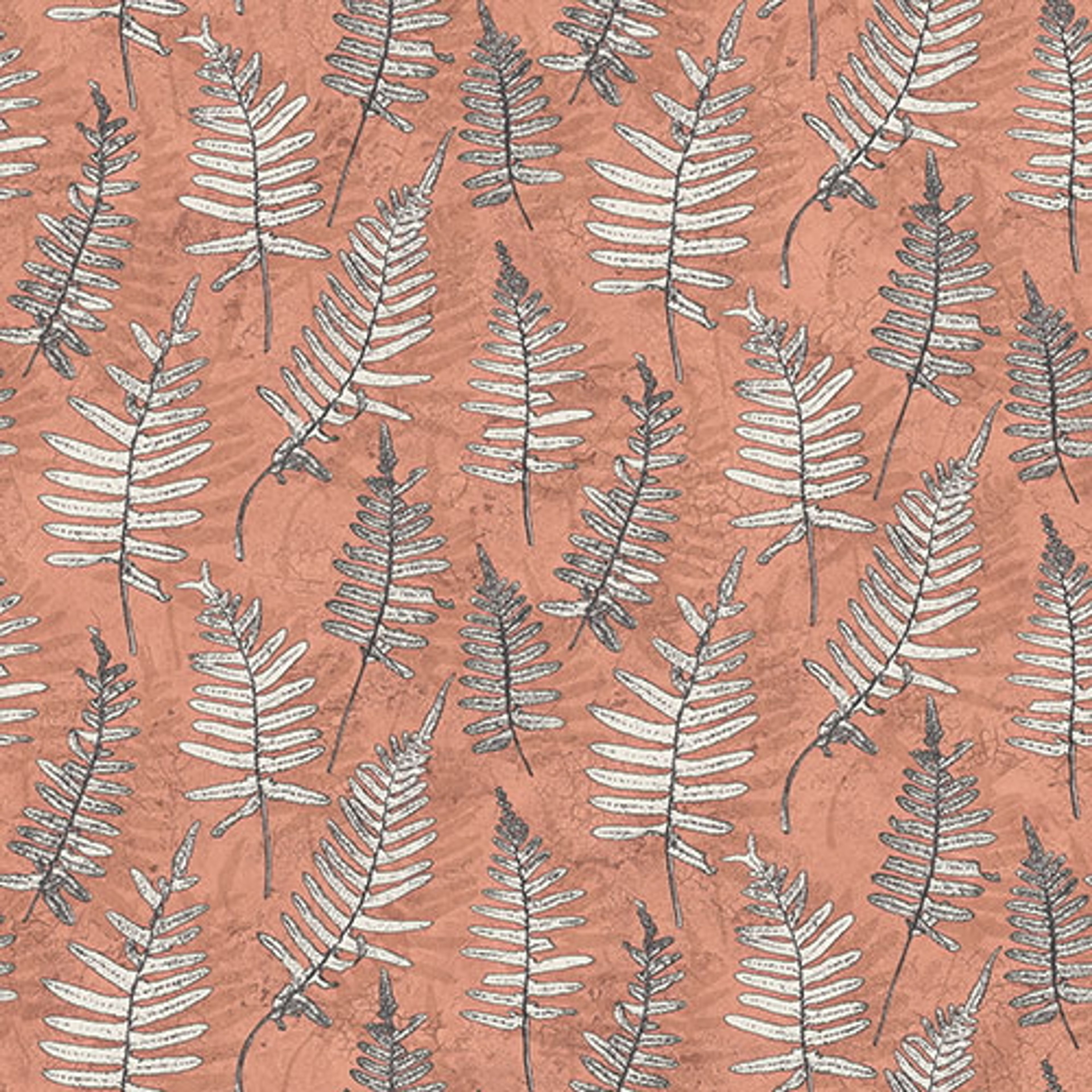 Stensöta tapet med botaniskt mönster i röd. Från kollektionen skogsgläntan. Nonwoven-material med rak passning. Passar i vardagsrum, sovrum och matsal.