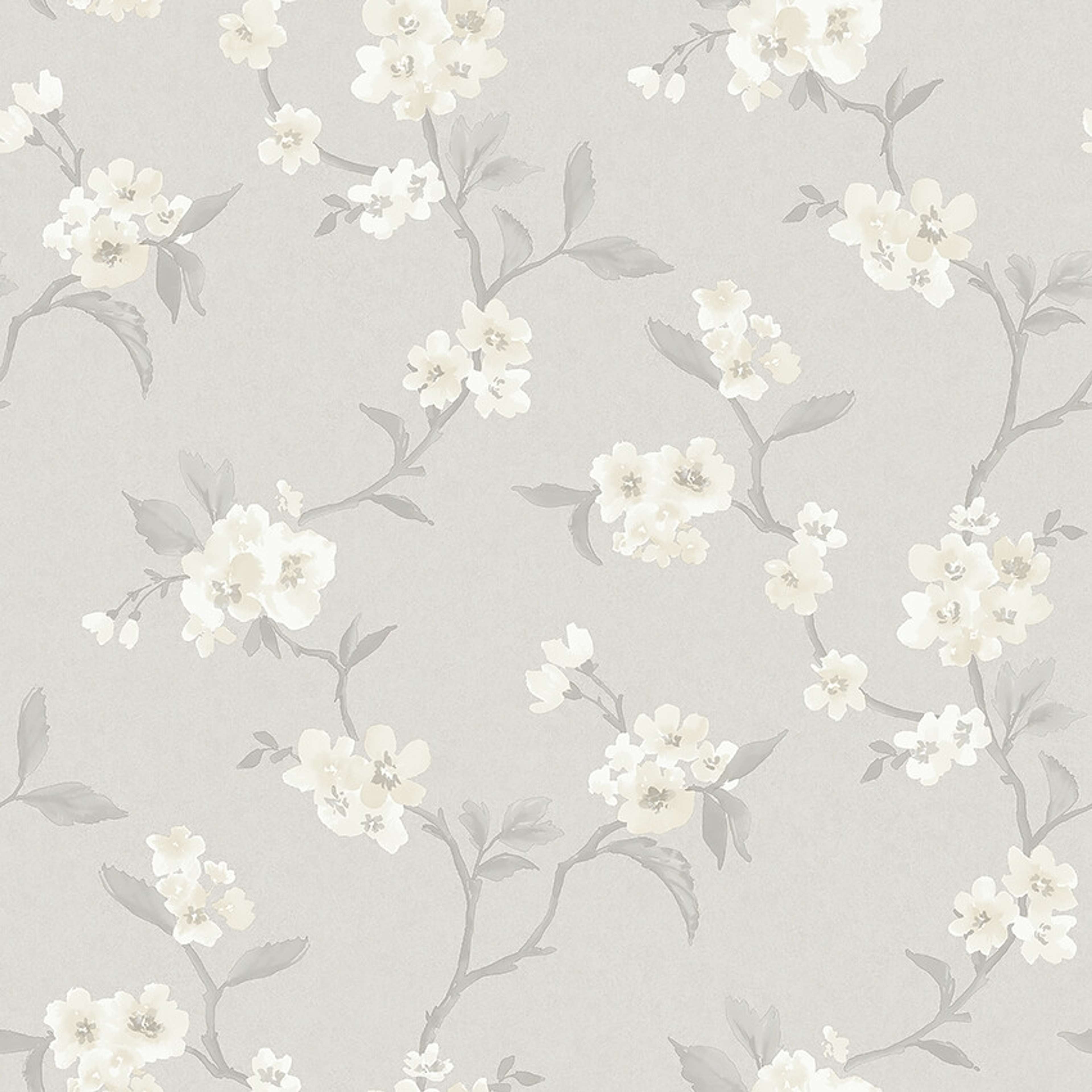Marie 38751, tapet tapet med blommigt mönster i grå. Från kollektionen Borosan Hem. Nonwoven-material med rak passning.