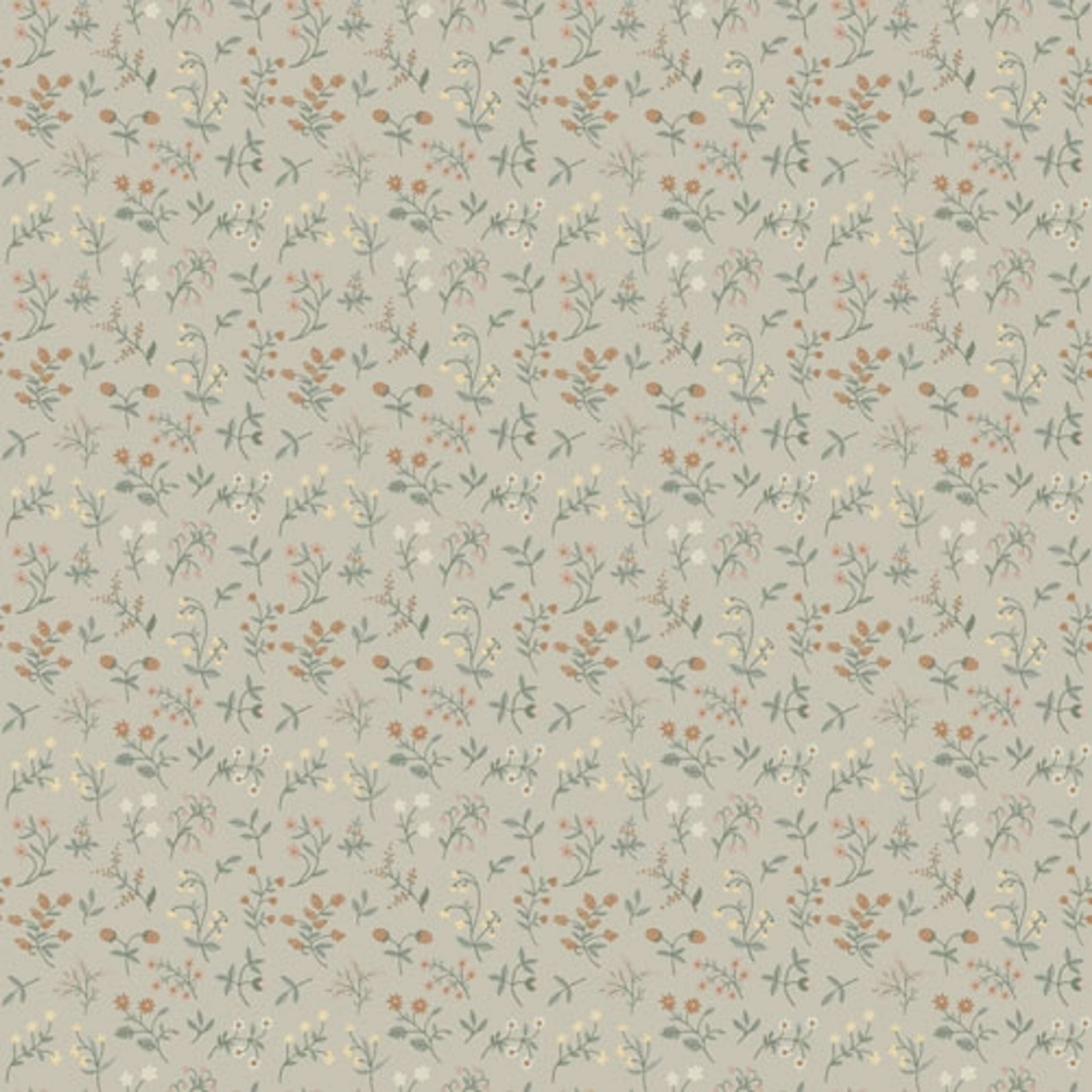 Josefin tapet från Midbec med blommigt mönster i grå. Från kollektionen Havsblick. Nonwoven-material med rak passning.