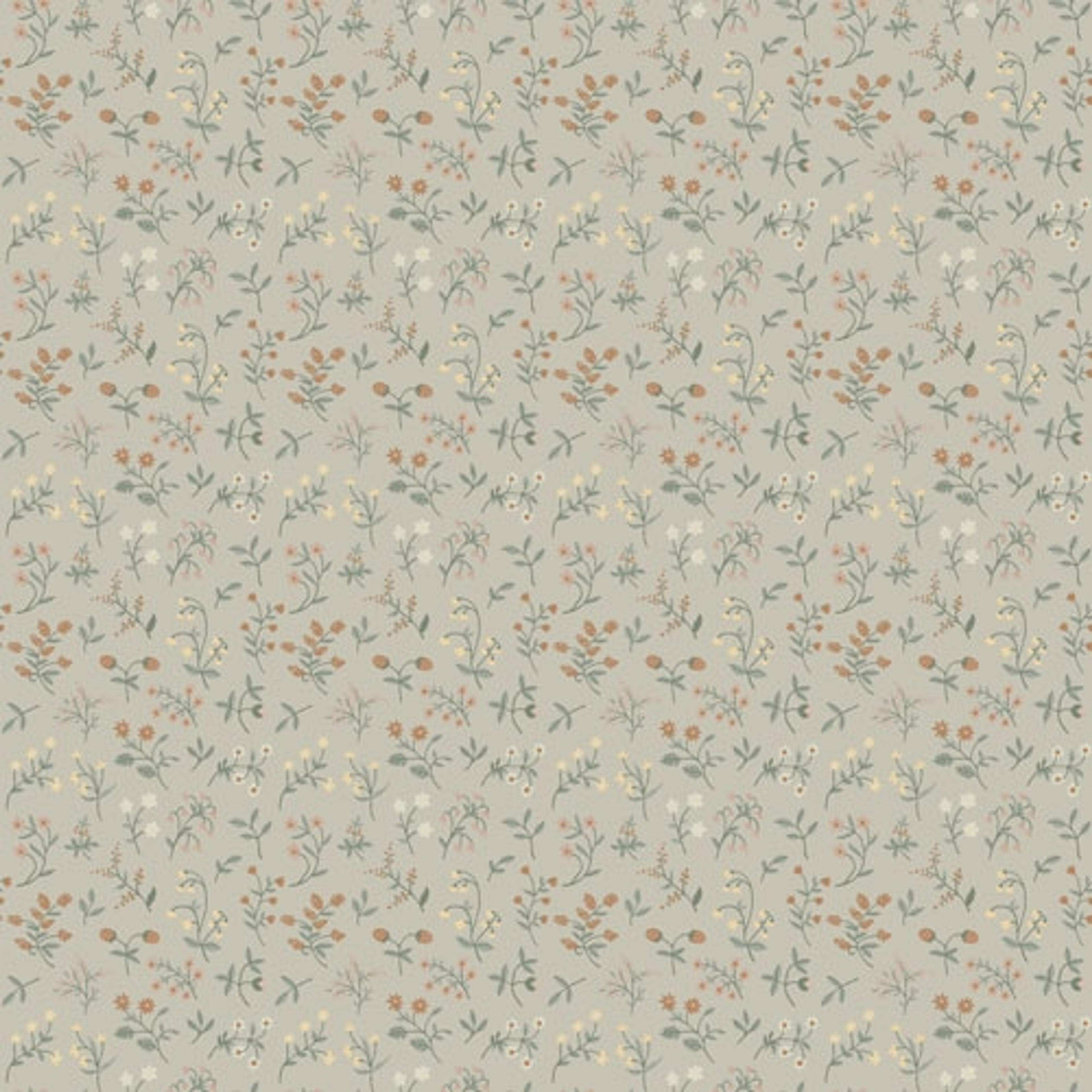 Josefin tapet från Midbec med blommigt mönster i grå. Från kollektionen Havsblick. Nonwoven-material med rak passning.